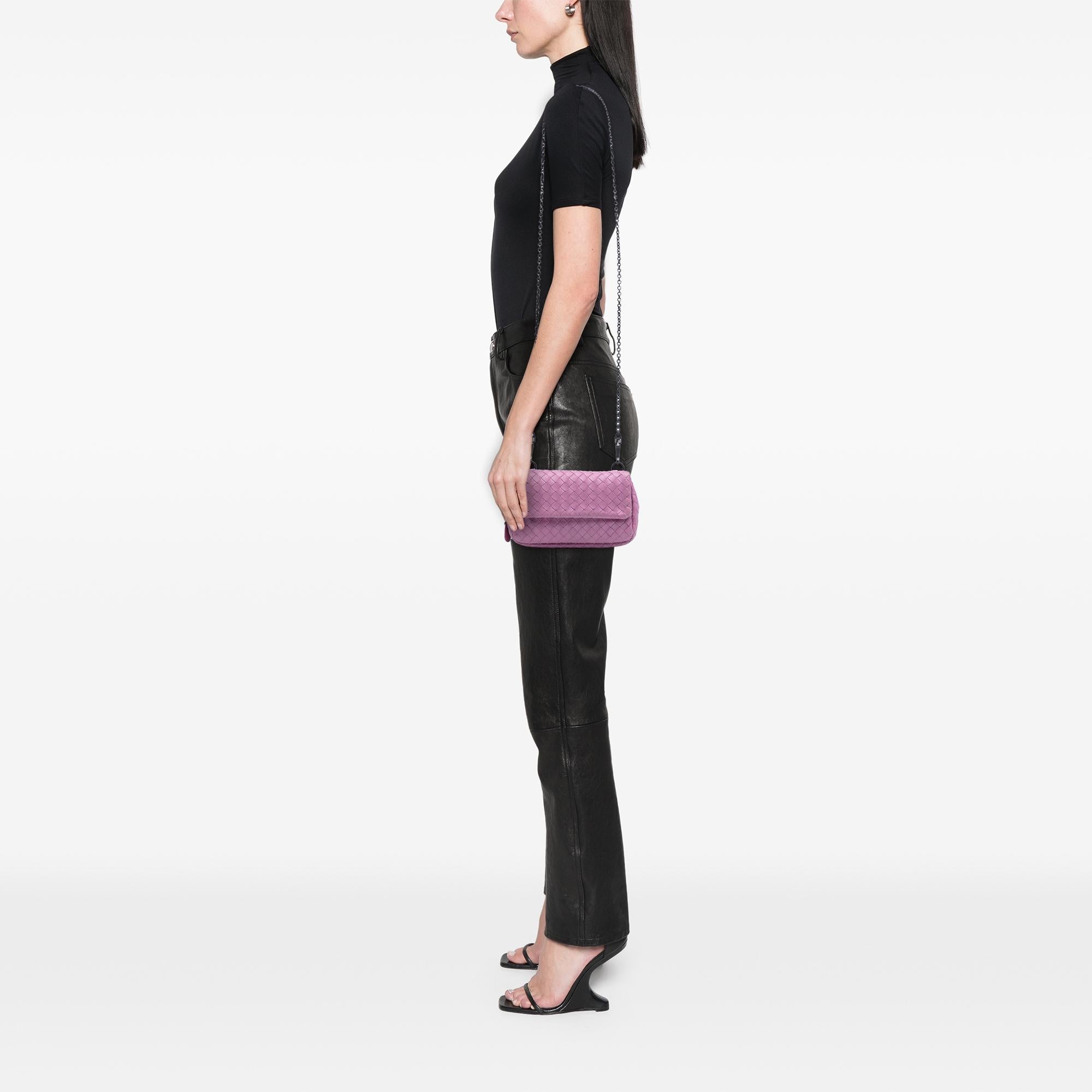 Bottega Veneta Mini Nappa Intrecciato Expandable Chain Flap Crossbody