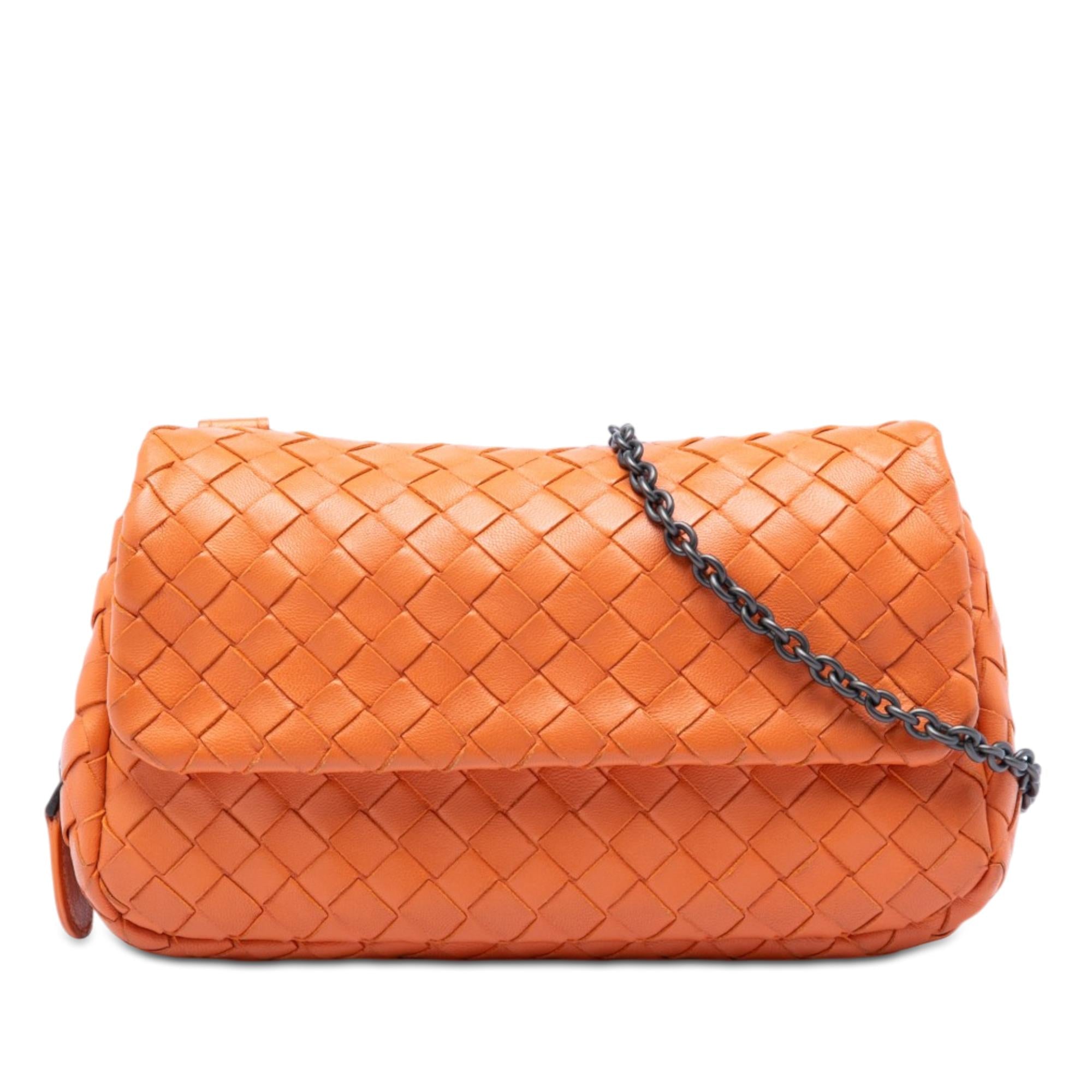 Bottega Veneta Mini Nappa Intrecciato Expandable Chain Flap Crossbody