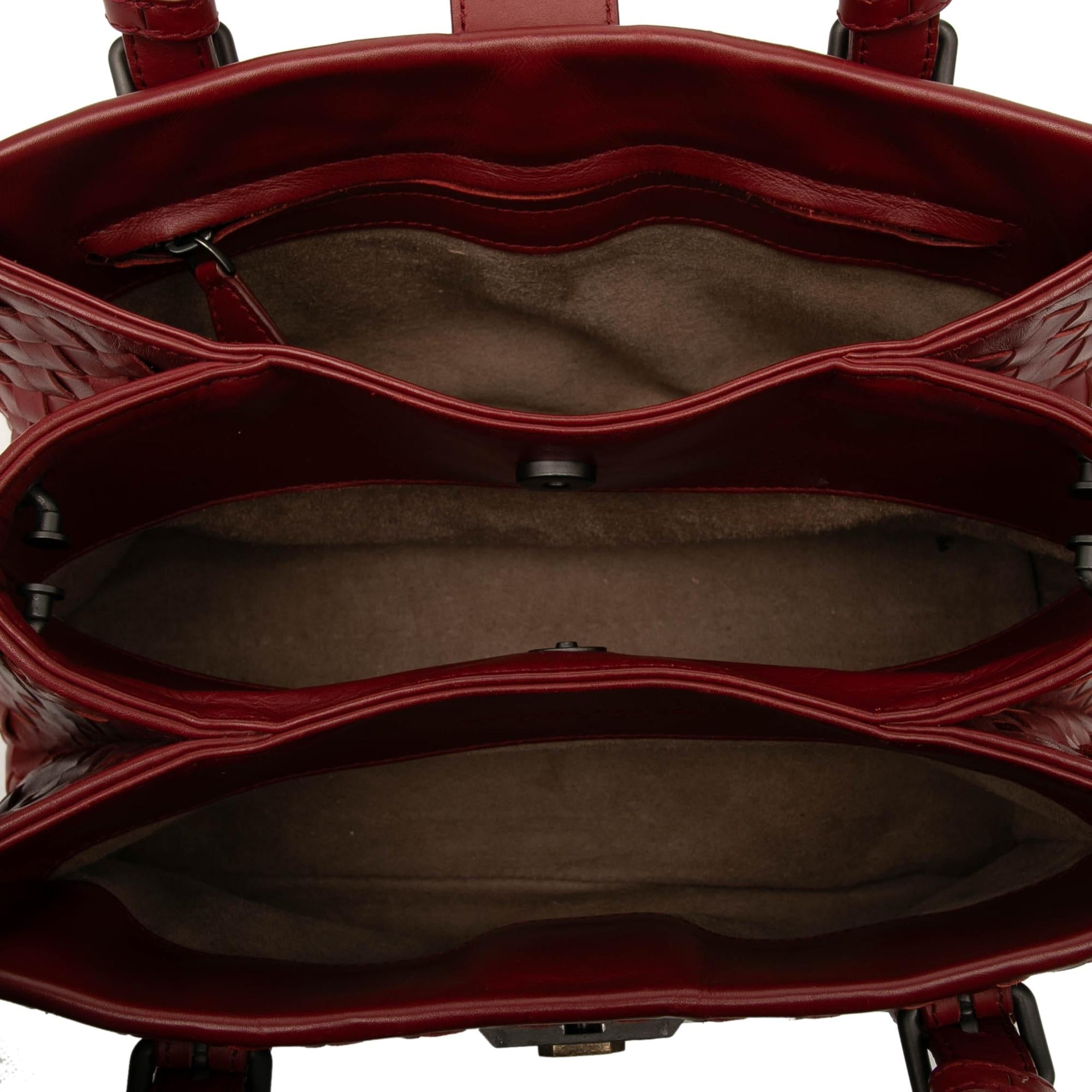 Bottega Veneta Mini Nappa Intrecciato Roma Satchel