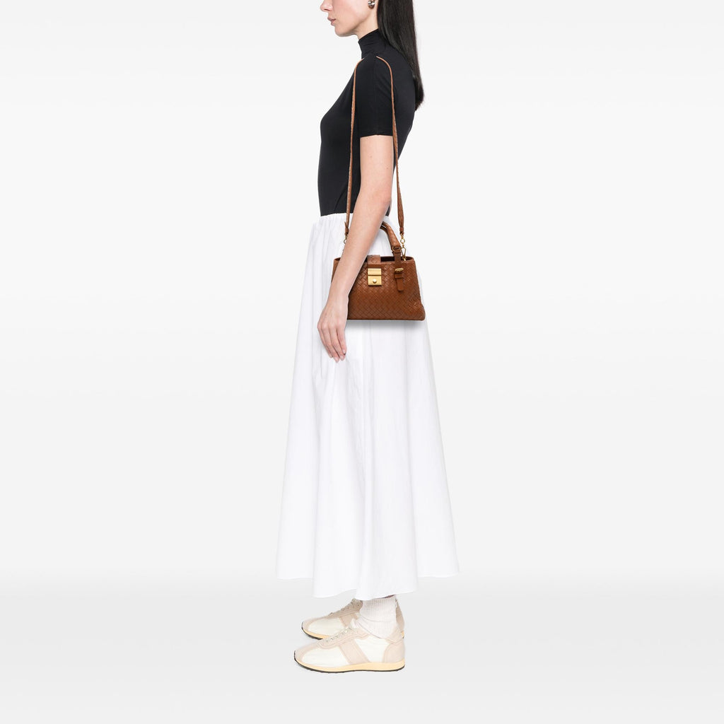 Bottega Veneta Mini Nappa Intrecciato Roma Satchel