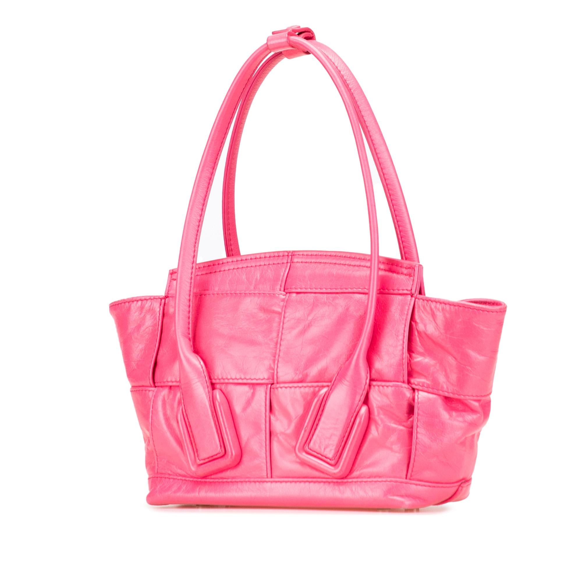 Bottega Veneta Mini Paper Calfskin Intrecciato Arco Satchel