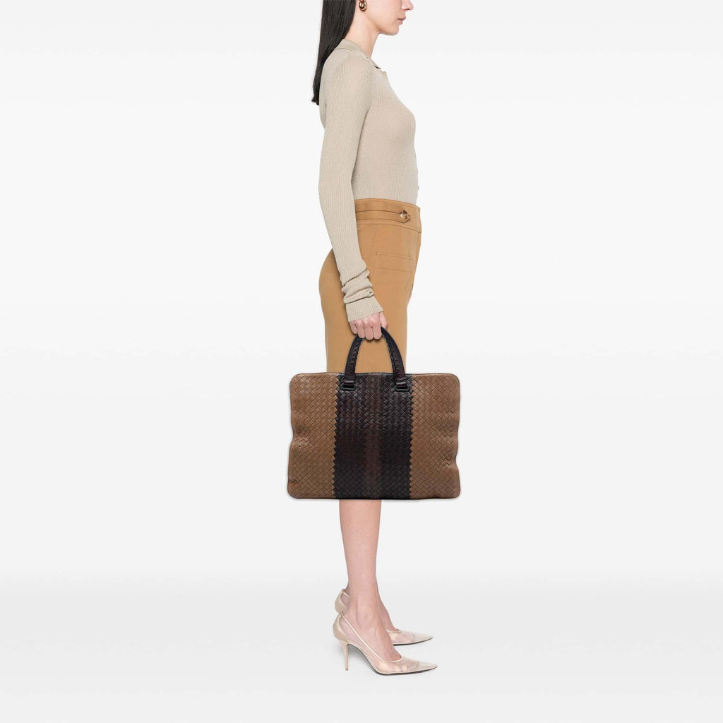 Bottega Veneta Nappa Intrecciato Club Fume Briefcase