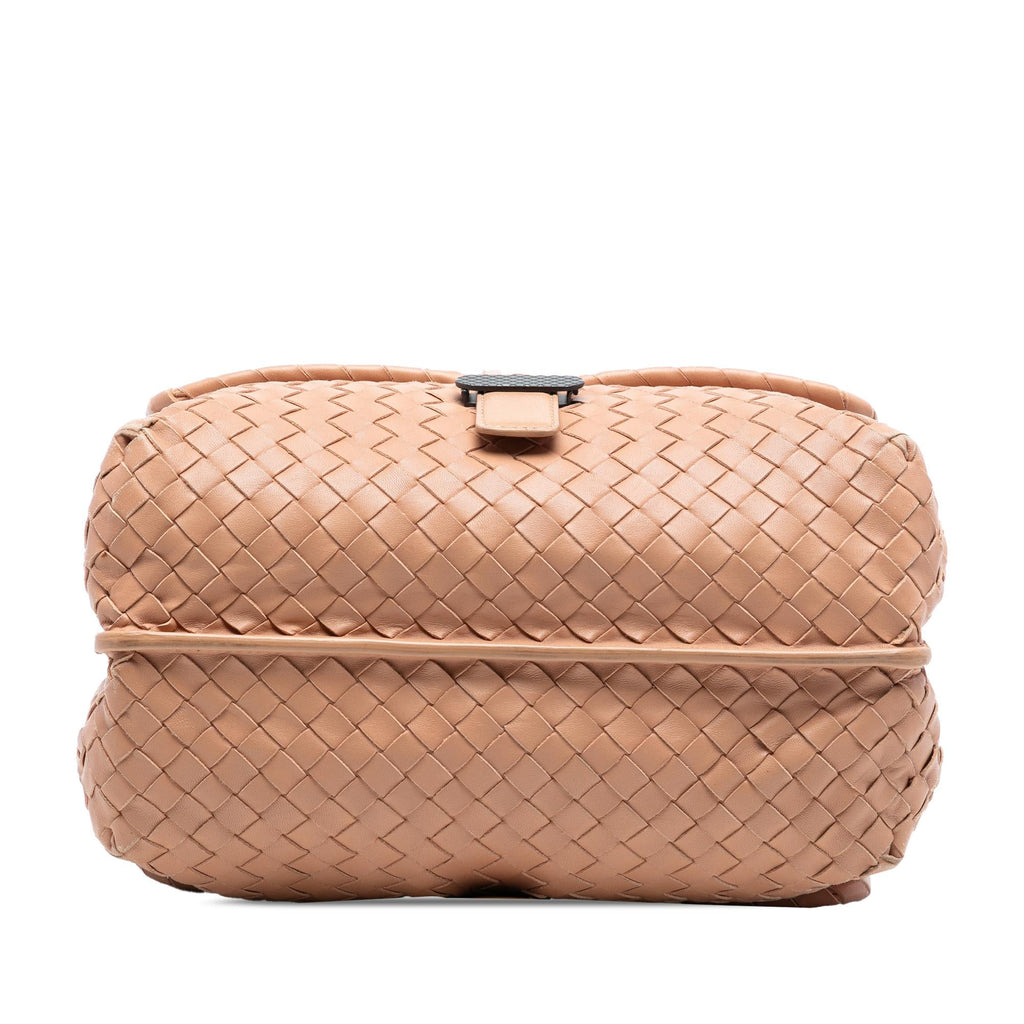 Bottega Veneta Nappa Intrecciato Double Sided Flap Shoulder Bag