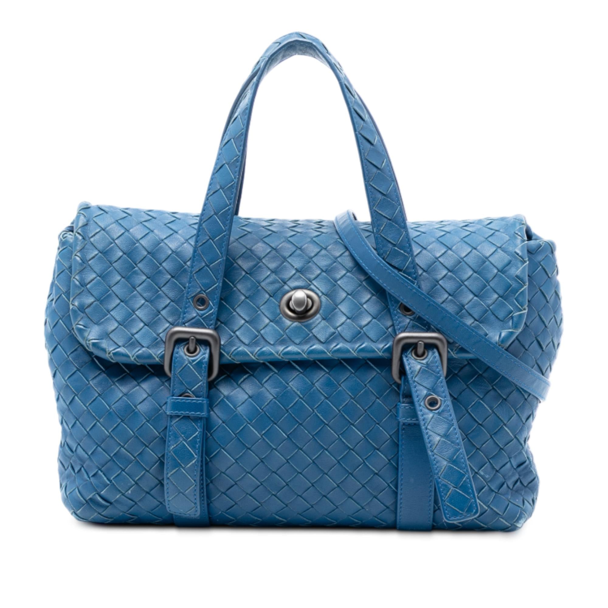 Bottega Veneta Nappa Intrecciato Flap Satchel