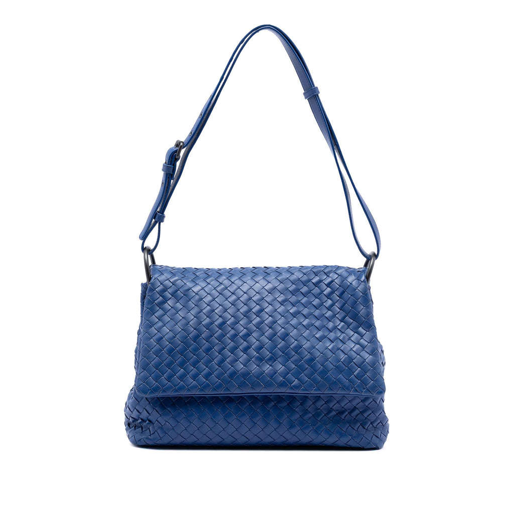 Bottega Veneta Nappa Intrecciato Flap Shoulder Bag