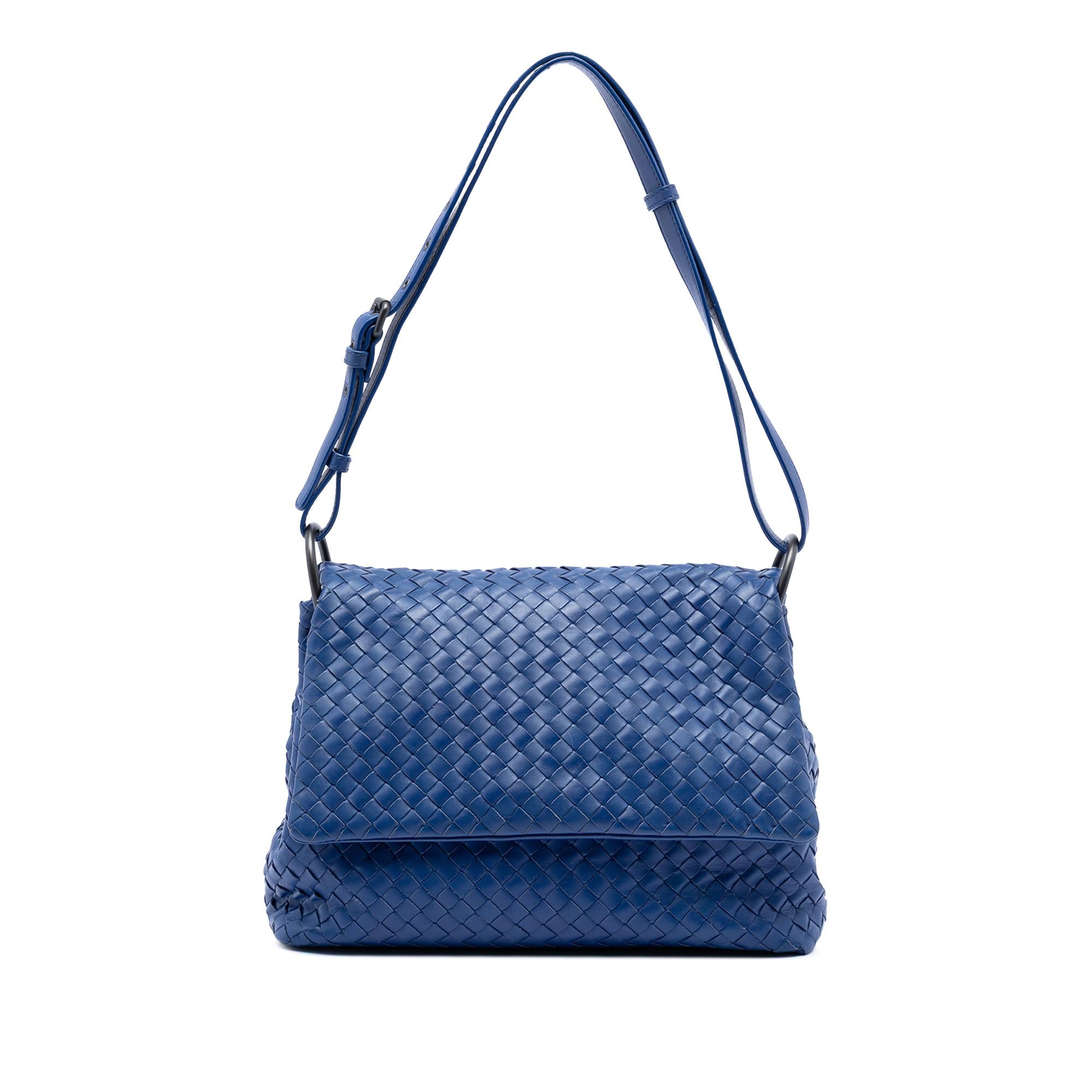 Bottega Veneta Nappa Intrecciato Flap Shoulder Bag
