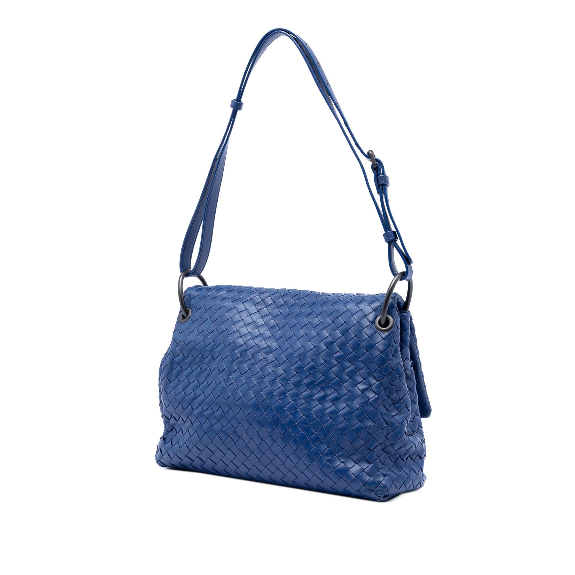 Bottega Veneta Nappa Intrecciato Flap Shoulder Bag