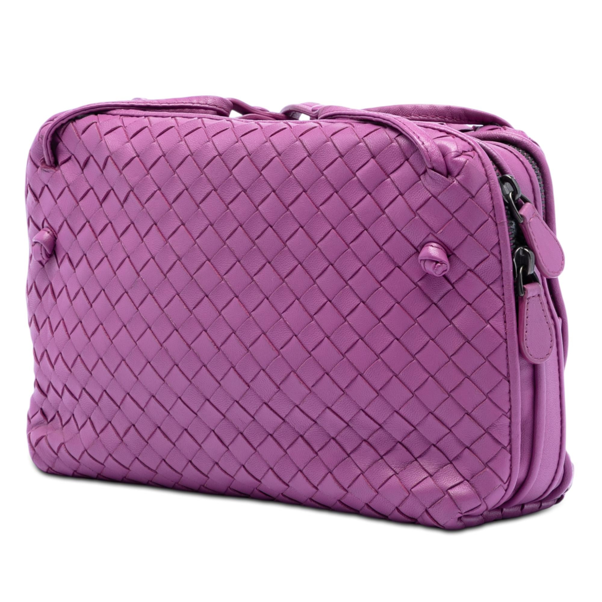 Bottega Veneta Nappa Intrecciato Nodini Double Zip Crossbody