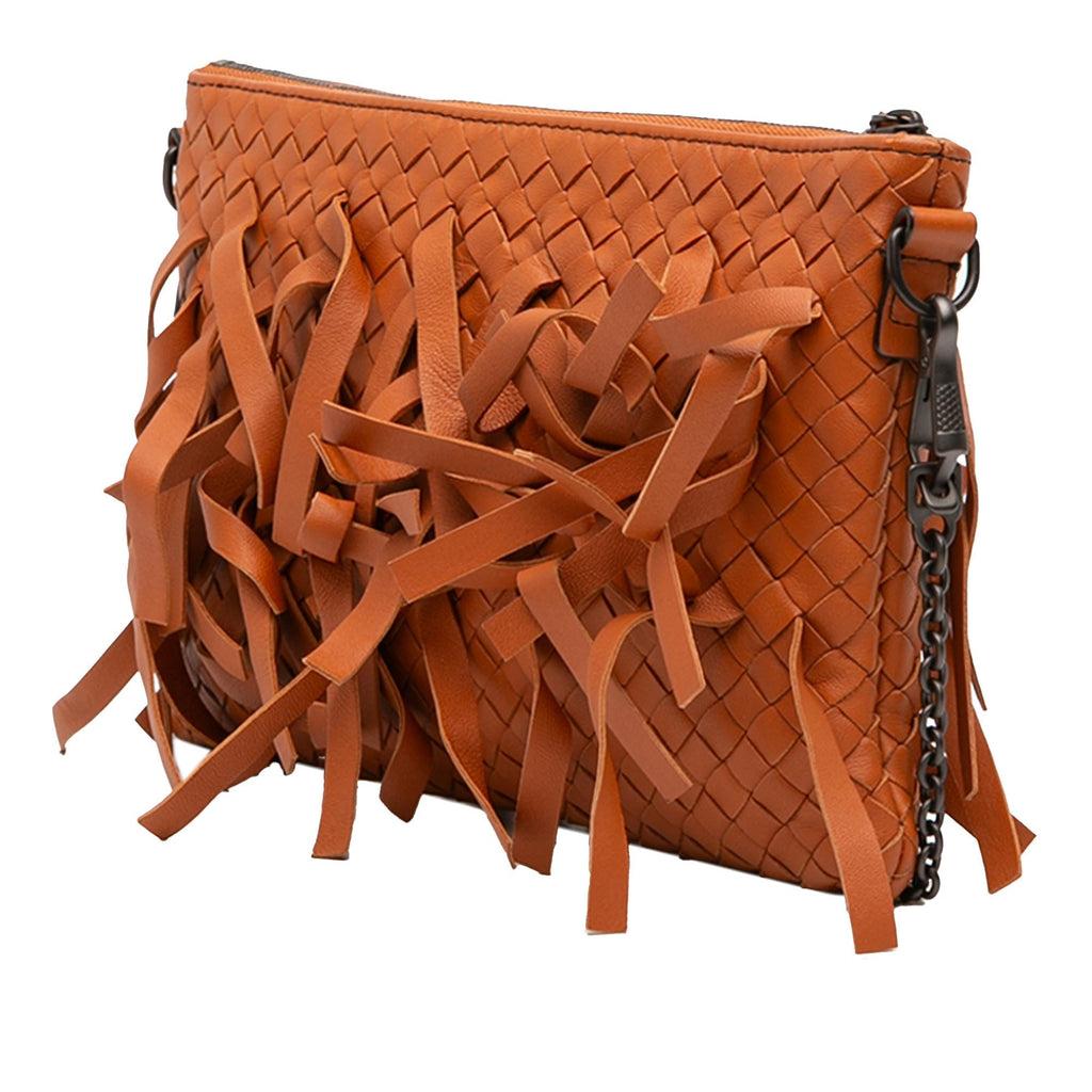 Bottega Veneta Nappa Intrecciato Palio Fringe Chain Crossbody