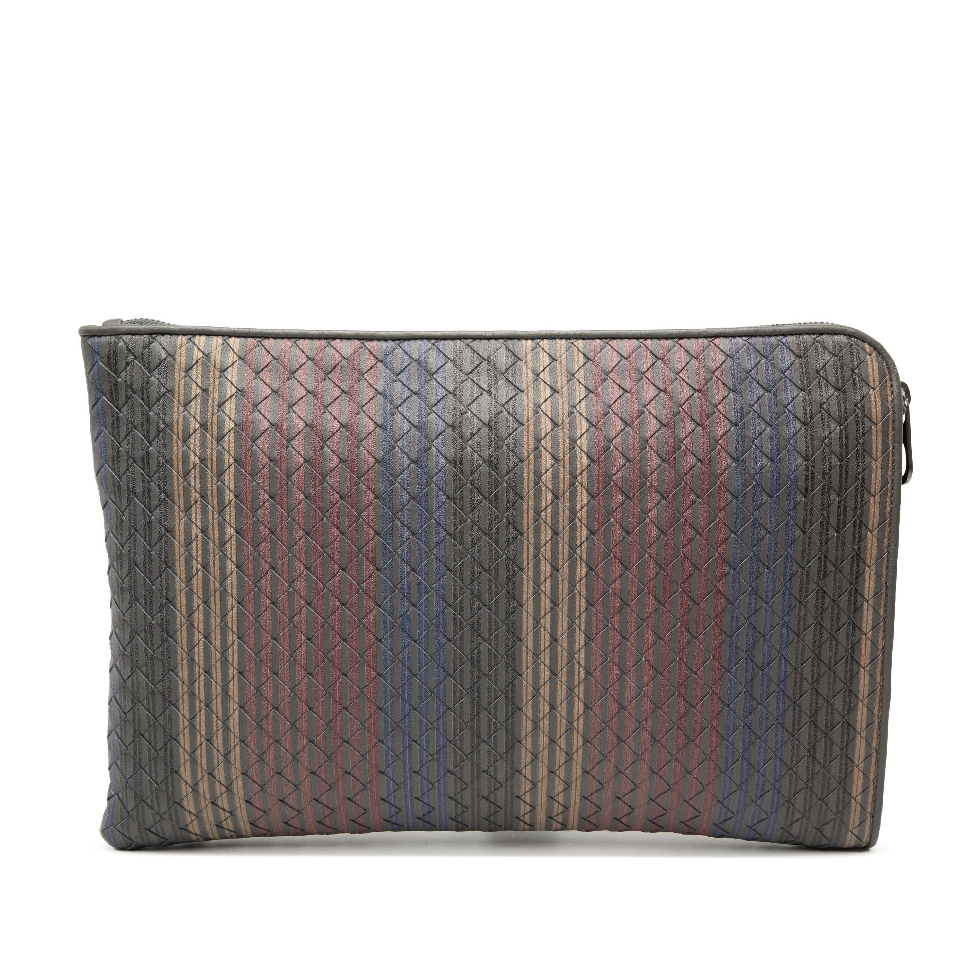Bottega Veneta Nappa Intrecciato Stripe Document Case