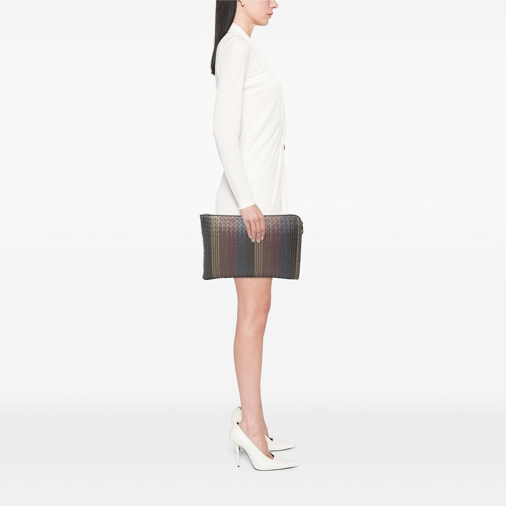 Bottega Veneta Nappa Intrecciato Stripe Document Case