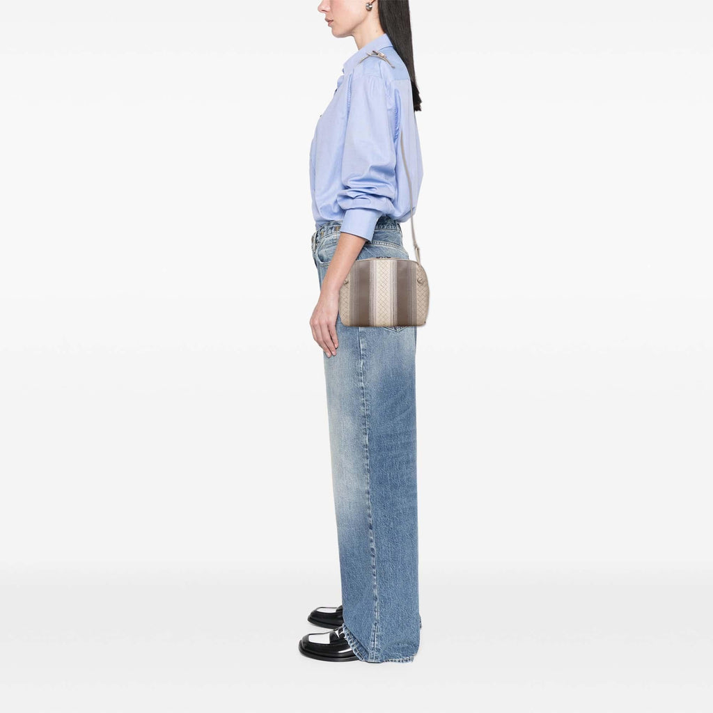 Bottega Veneta Nappa Intrecciato Striped Nodini Crossbody