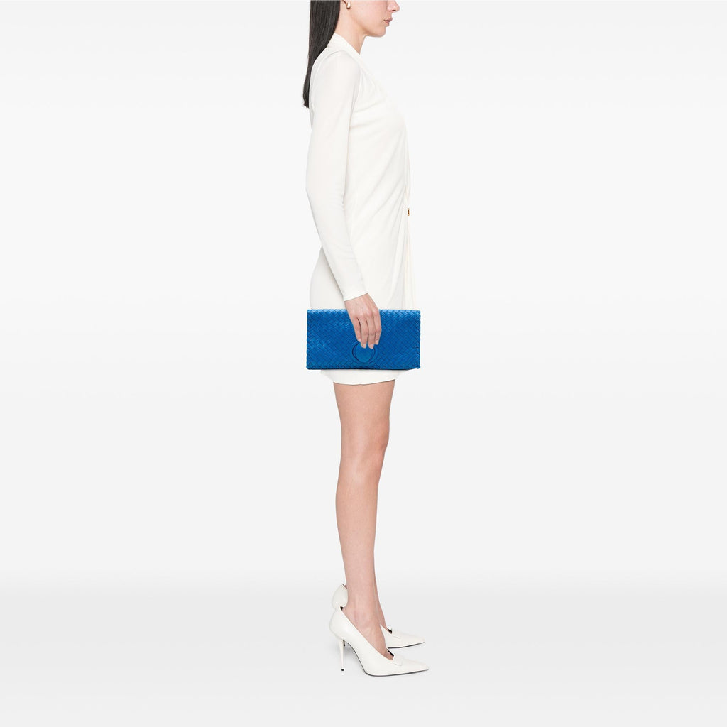 Bottega Veneta Nappa Intrecciato Turn Lock Clutch