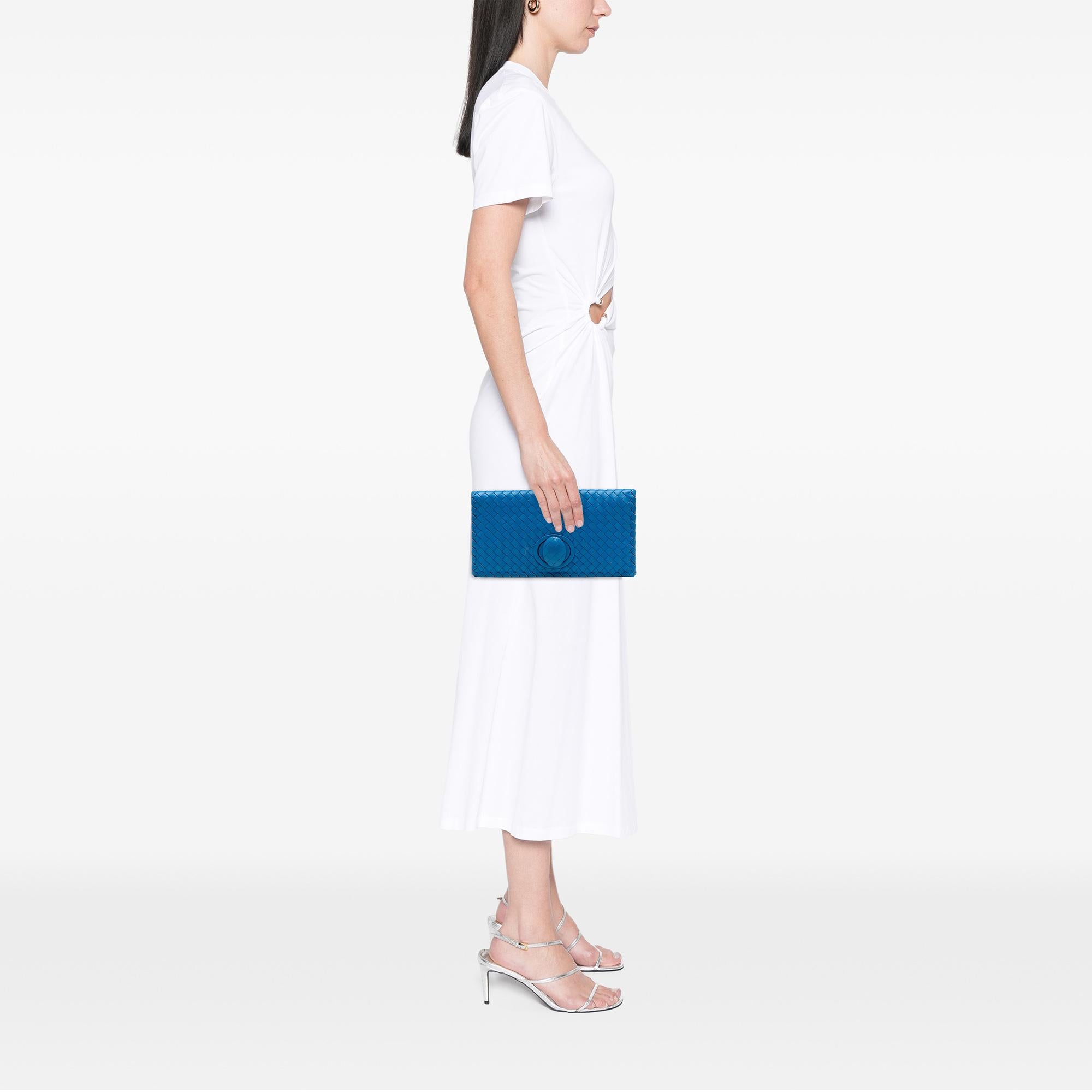 Bottega Veneta Nappa Intrecciato Turn Lock Clutch
