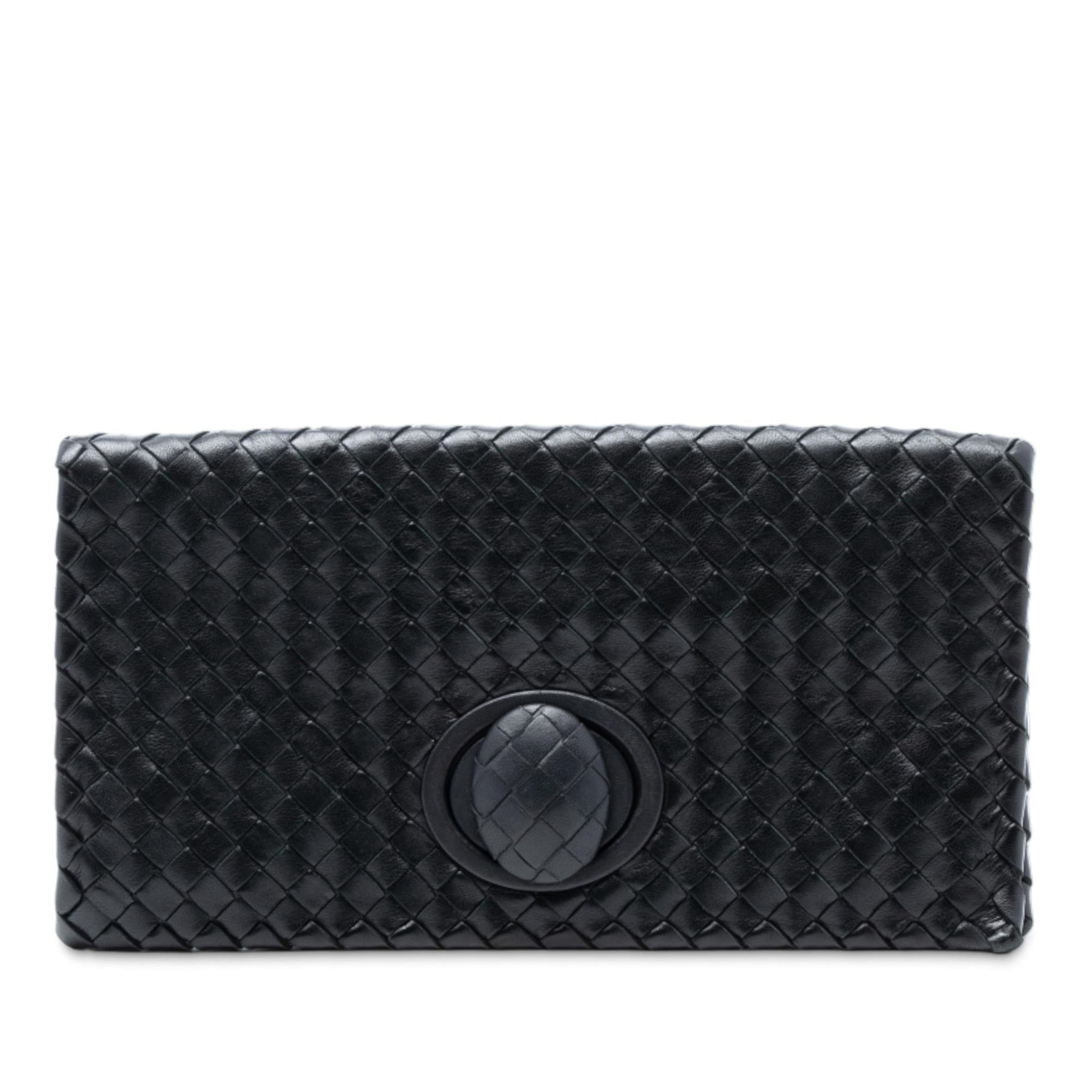 Bottega Veneta Nappa Intrecciato Turn Lock Clutch