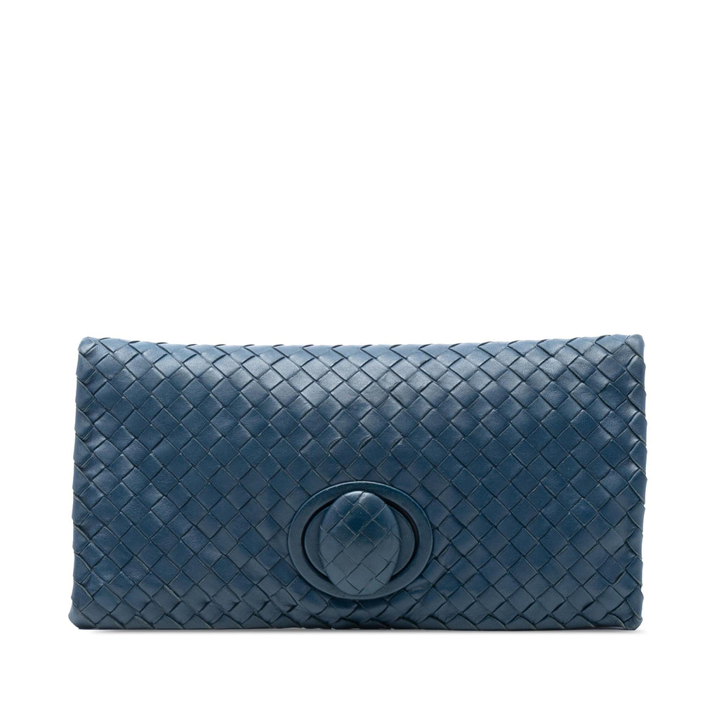 Bottega Veneta Nappa Intrecciato Turn Lock Clutch