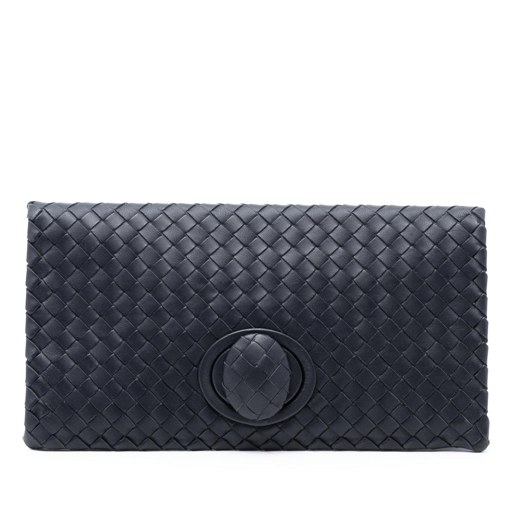Bottega Veneta Nappa Intrecciato Turn Lock Clutch
