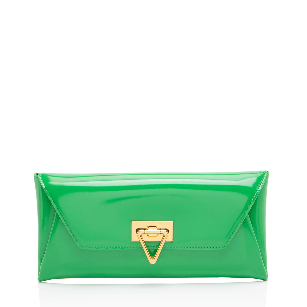 Bottega Veneta Patent Leather Point Lock Clutch