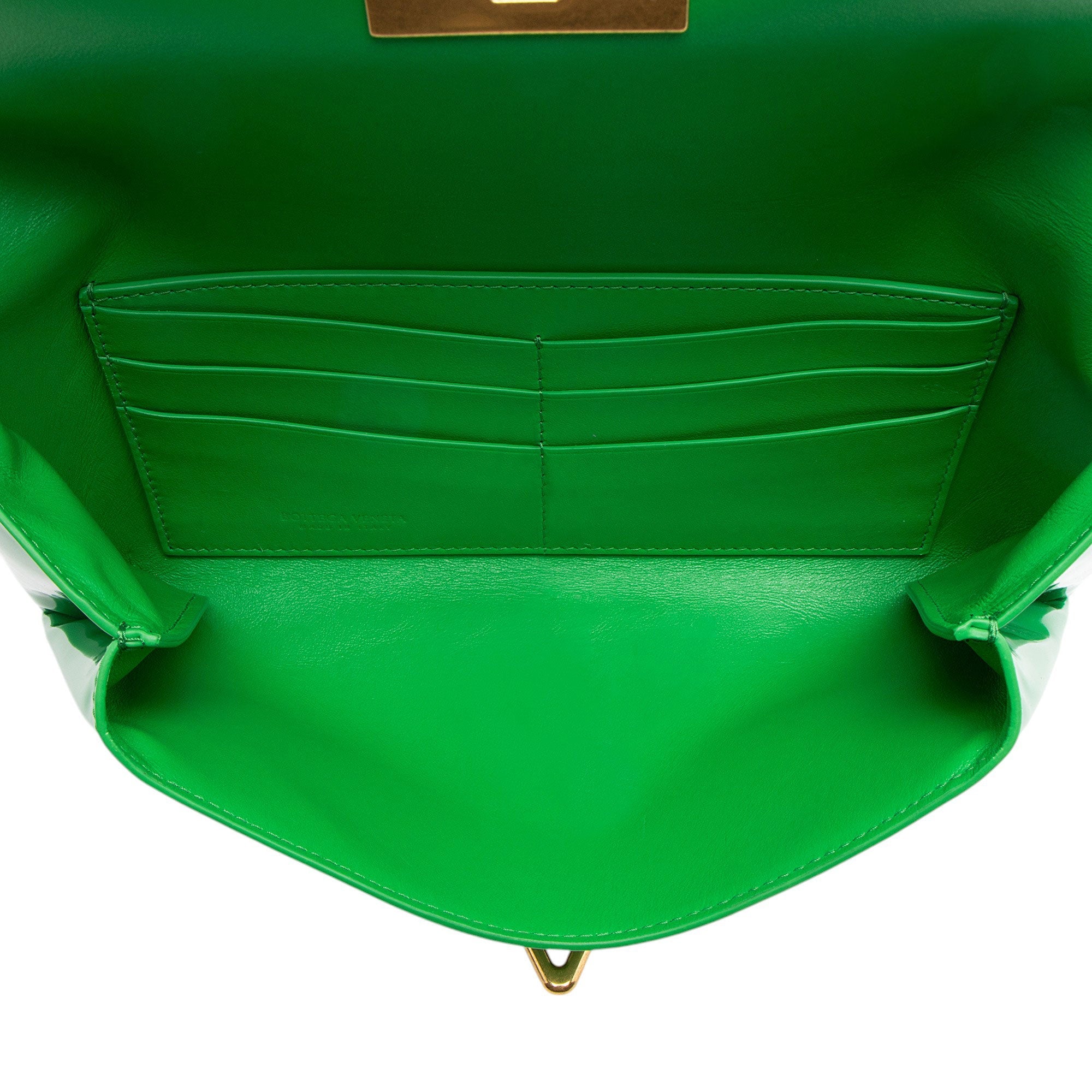 Bottega Veneta Patent Leather Point Lock Clutch