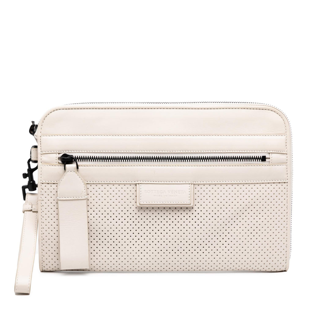 Bottega Veneta Perforated Calfskin Leggero Clutch