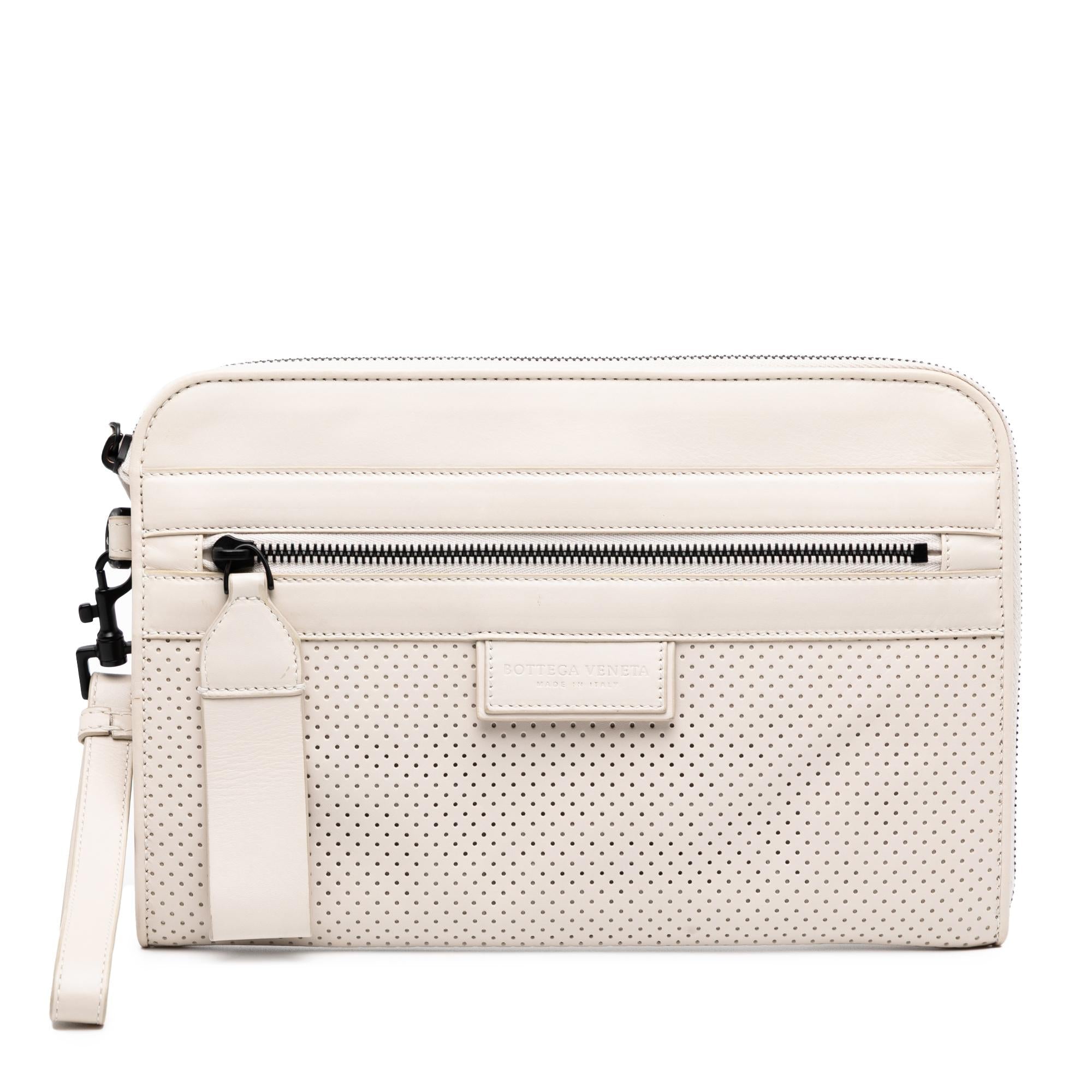 Bottega Veneta Perforated Calfskin Leggero Clutch