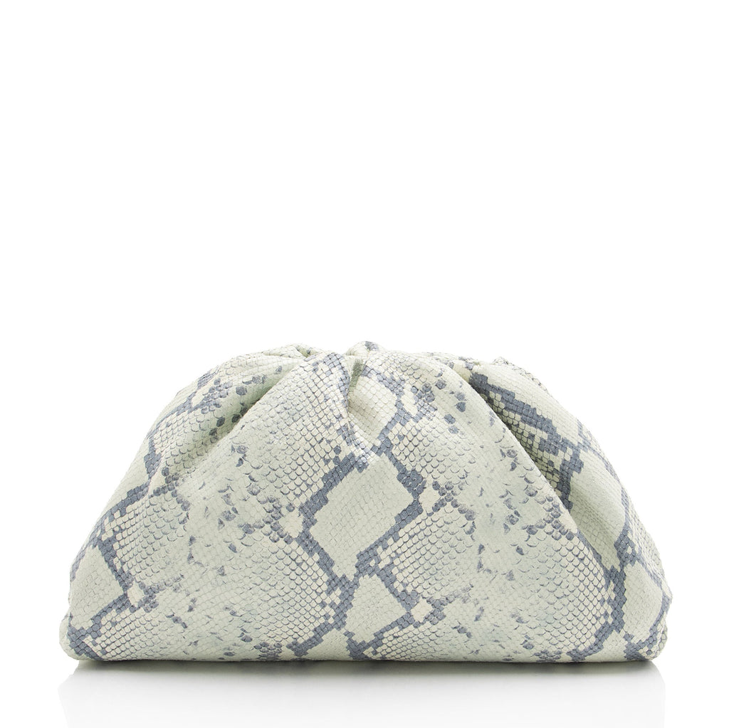 Bottega Veneta Python Embossed Calfskin The Pouch Clutch