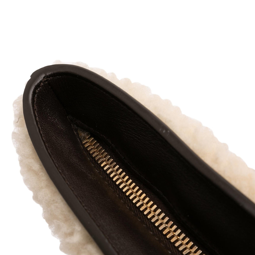 Bottega Veneta Shearling Trimmed Leather Clutch