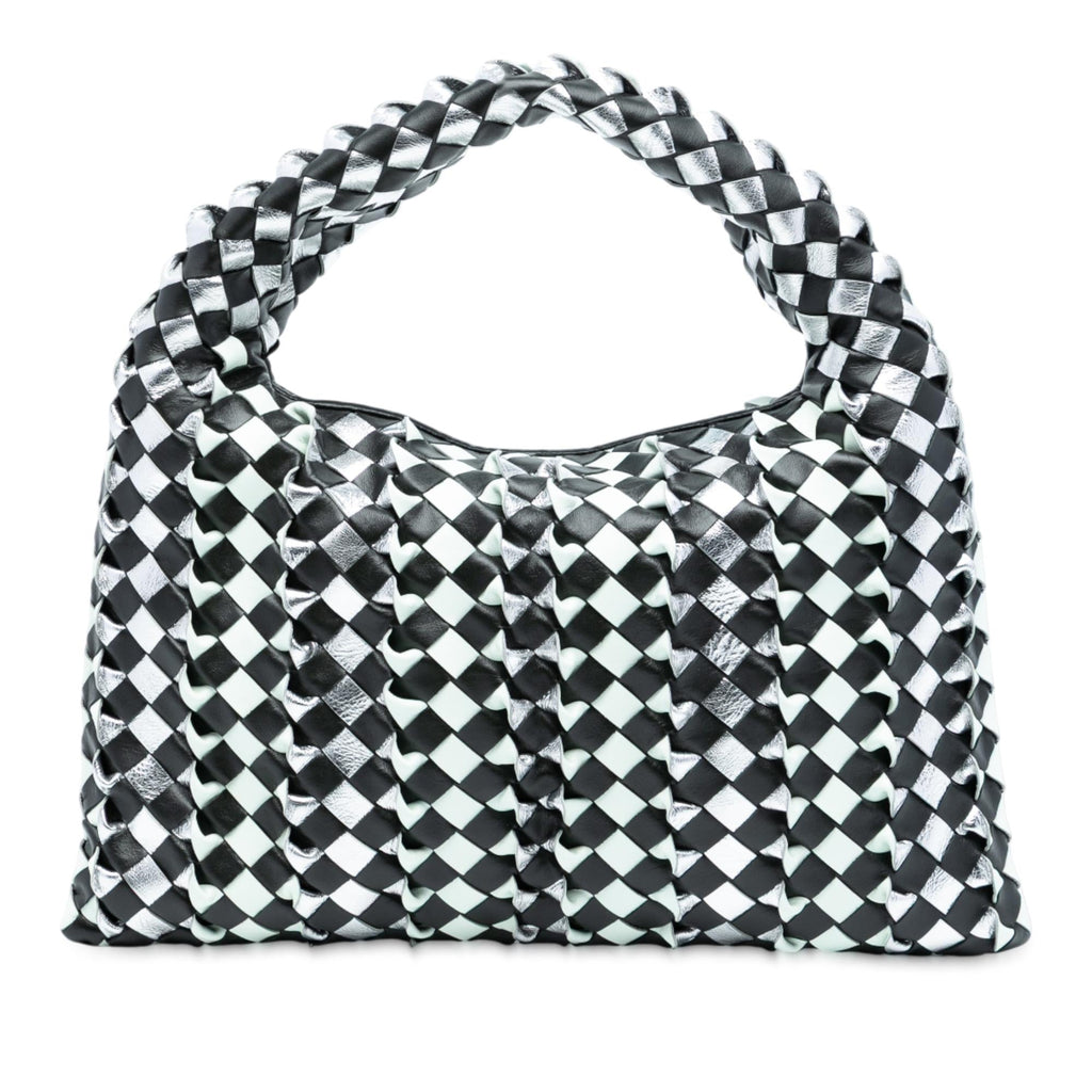 Bottega Veneta Small Bicolor Calfskin Intrecciato Hop Hobo