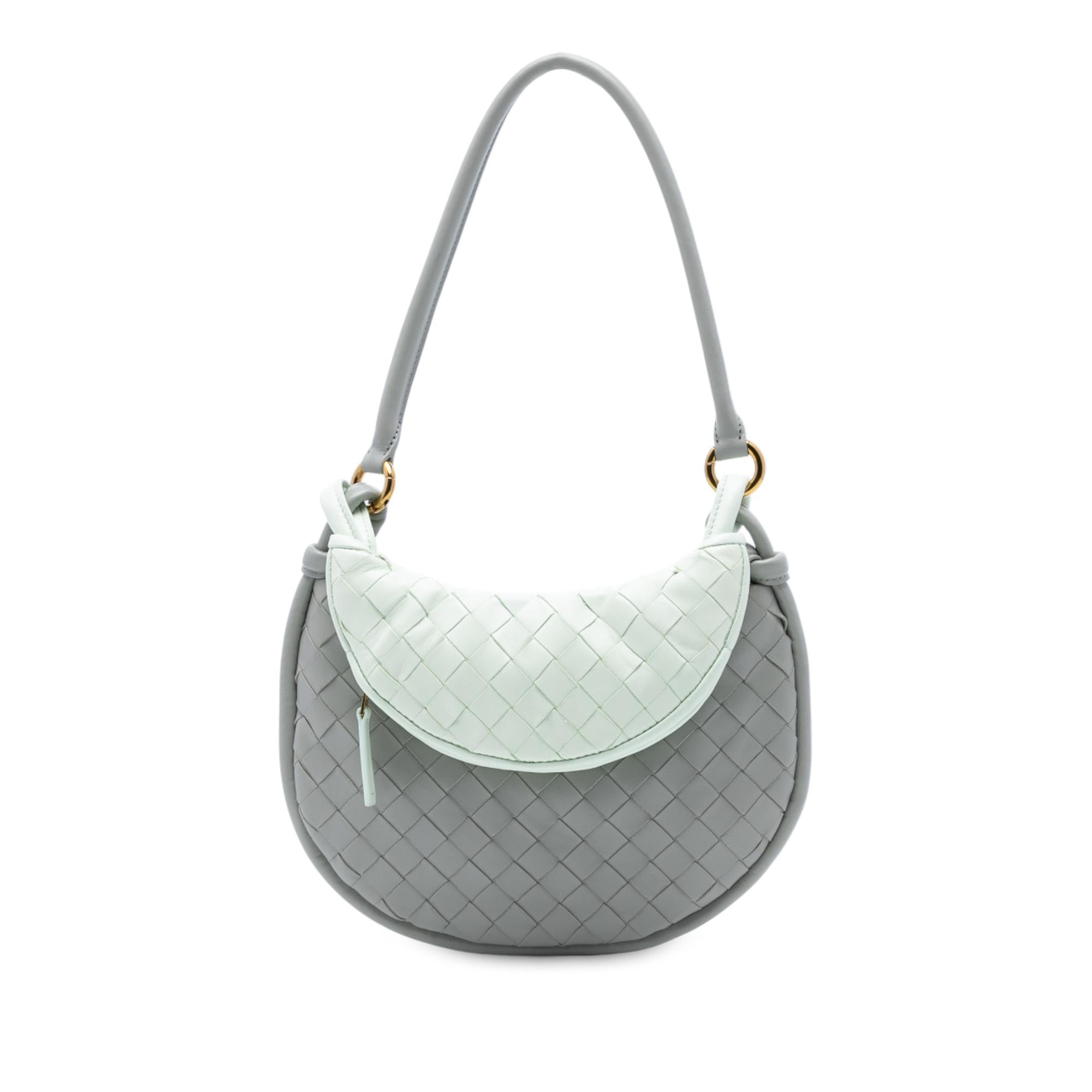 Bottega Veneta Small Bicolor Lambskin Intrecciato Gemelli Bag
