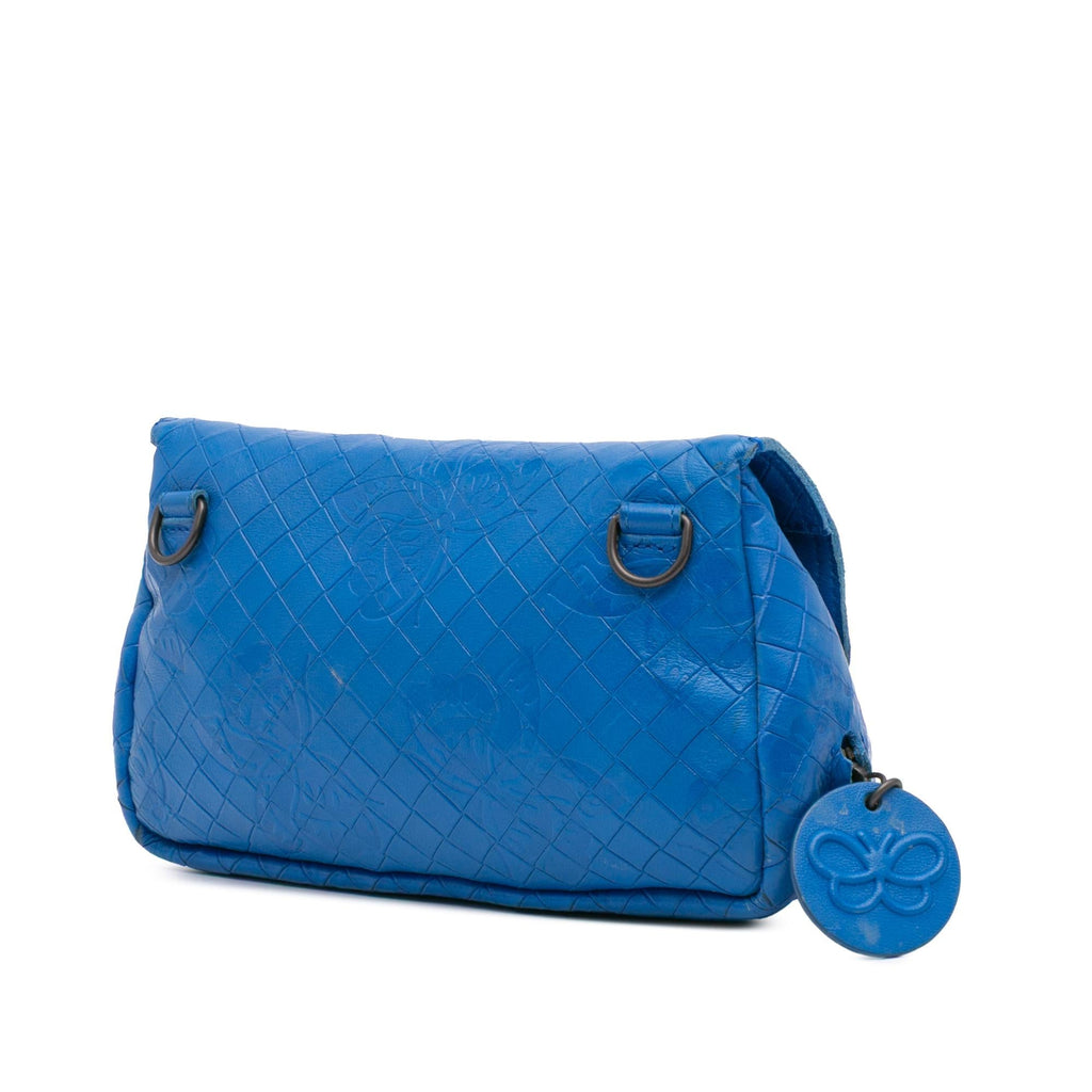Bottega Veneta Small Calfskin Intrecciomirage Embossed Butterfly Chain Crossbody