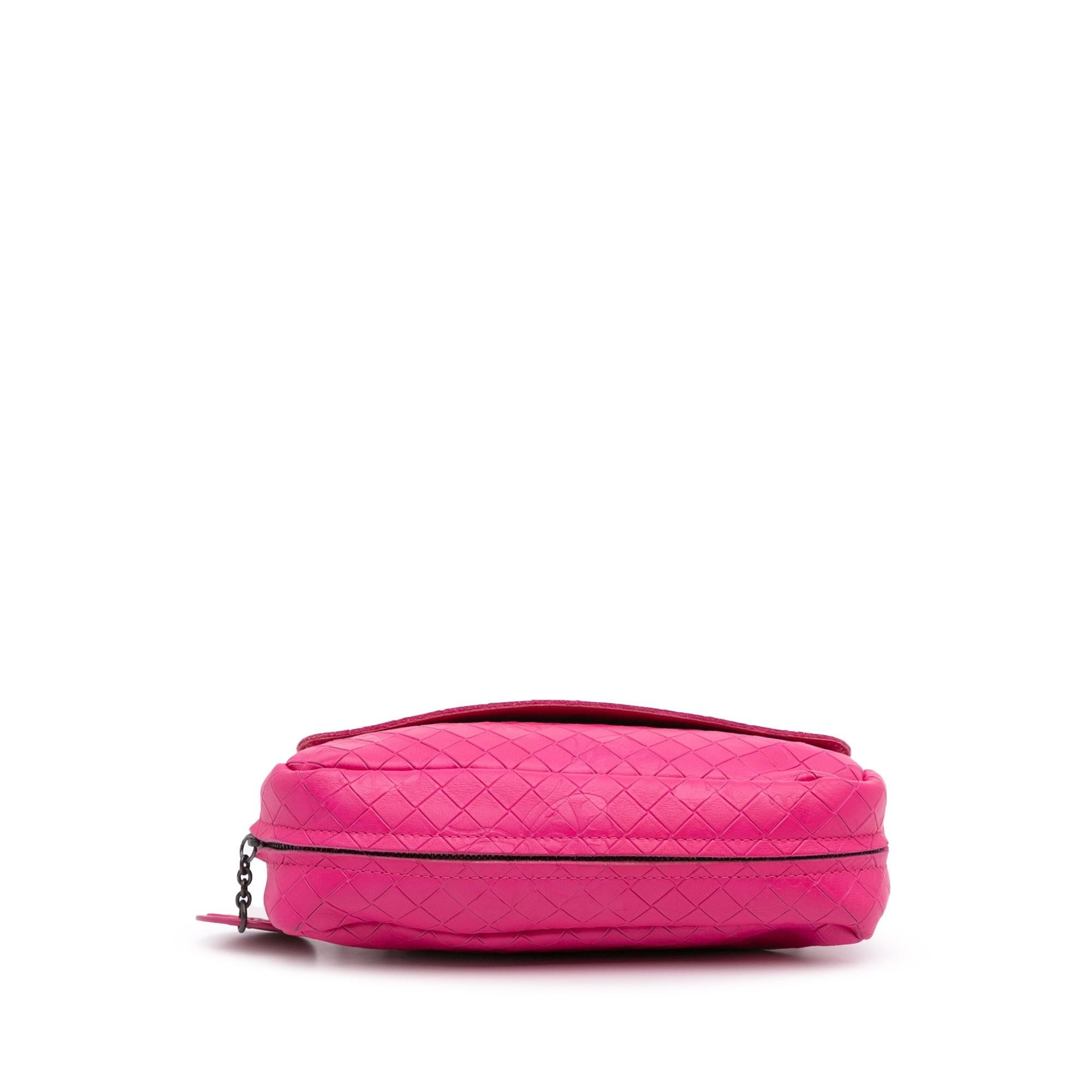 Bottega Veneta Small Calfskin Intrecciomirage Embossed Butterfly Chain Crossbody