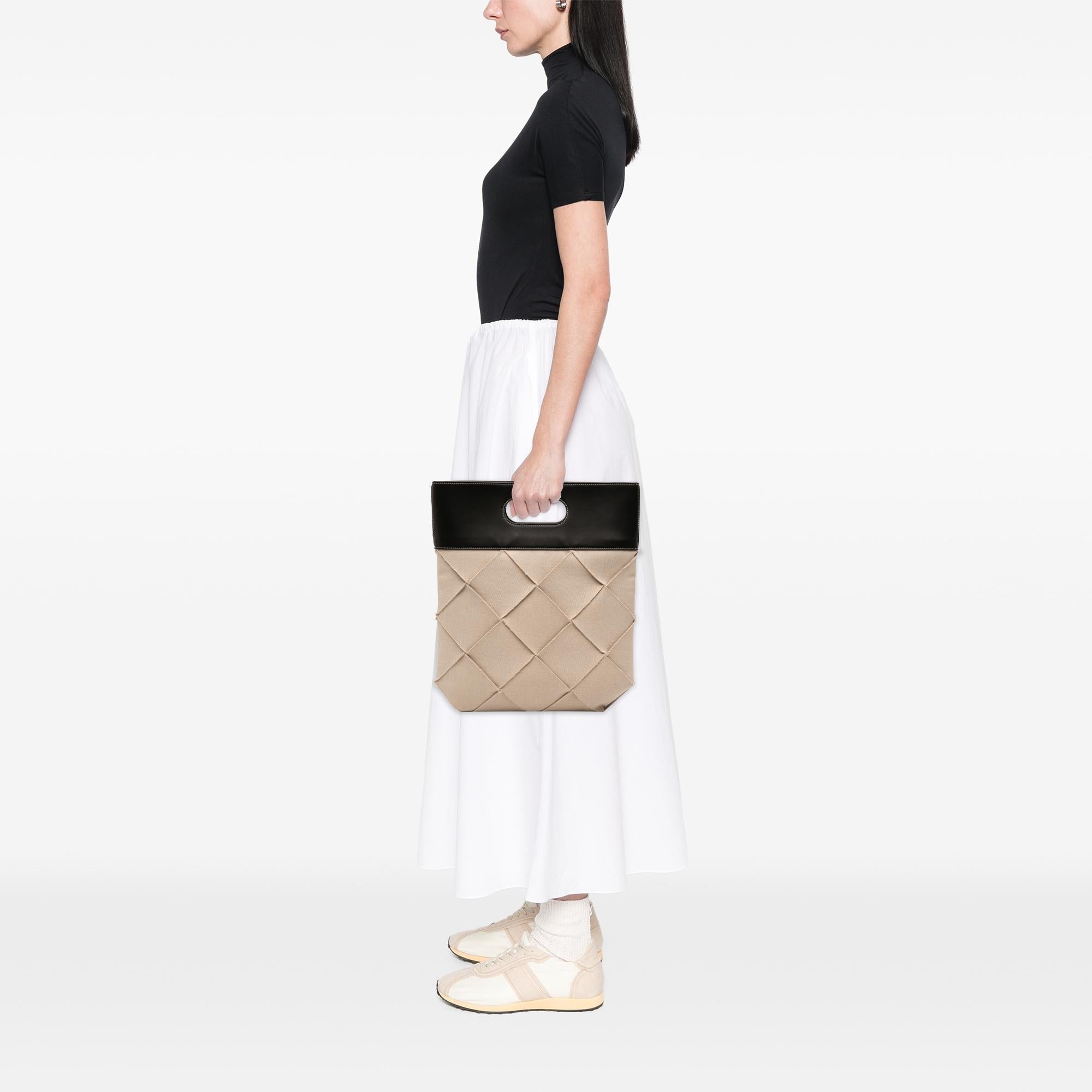 Bottega Veneta Small Canvas French Calfskin Slip Tote