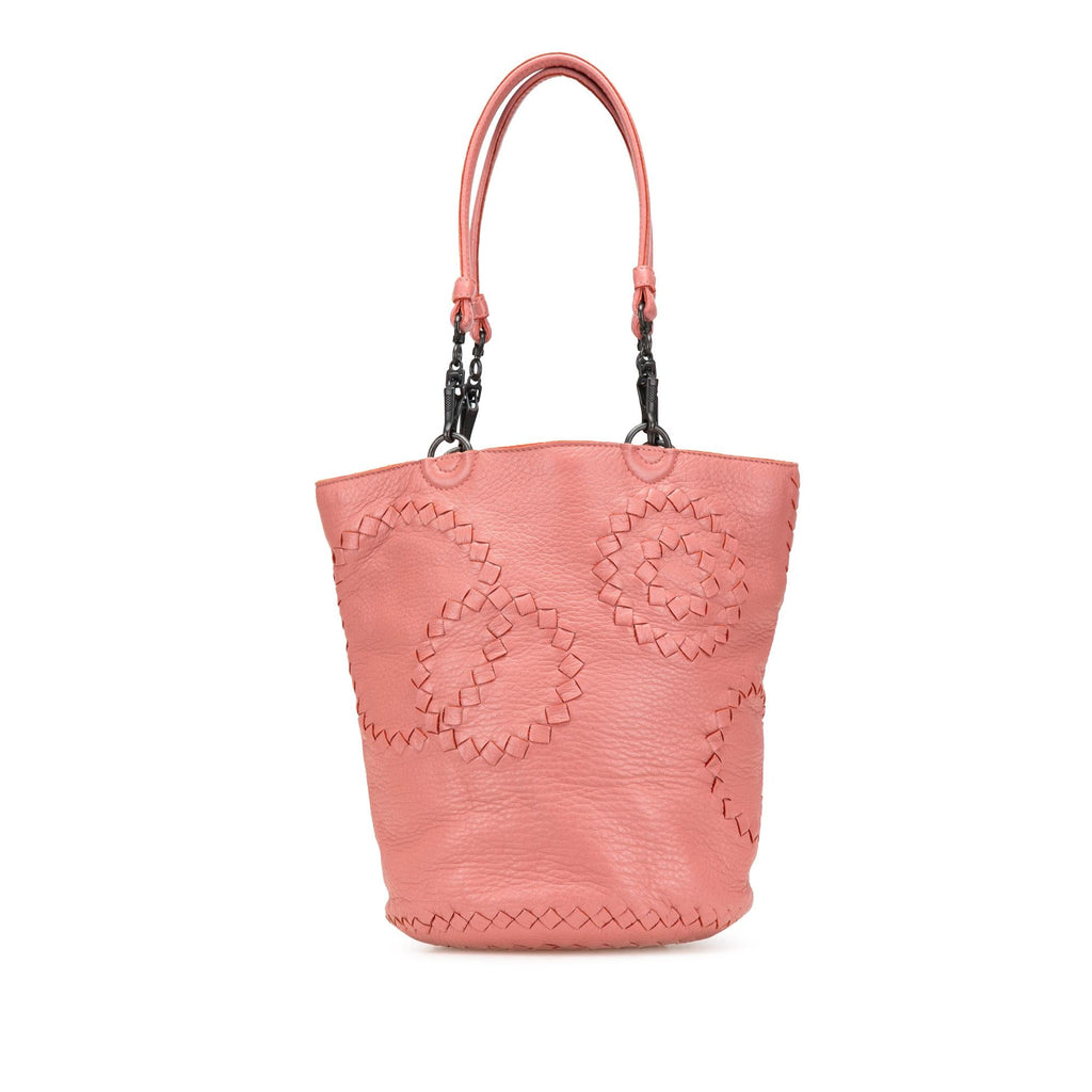 Bottega Veneta Small Intrecciato Trimmed Cervo Bucket Bag