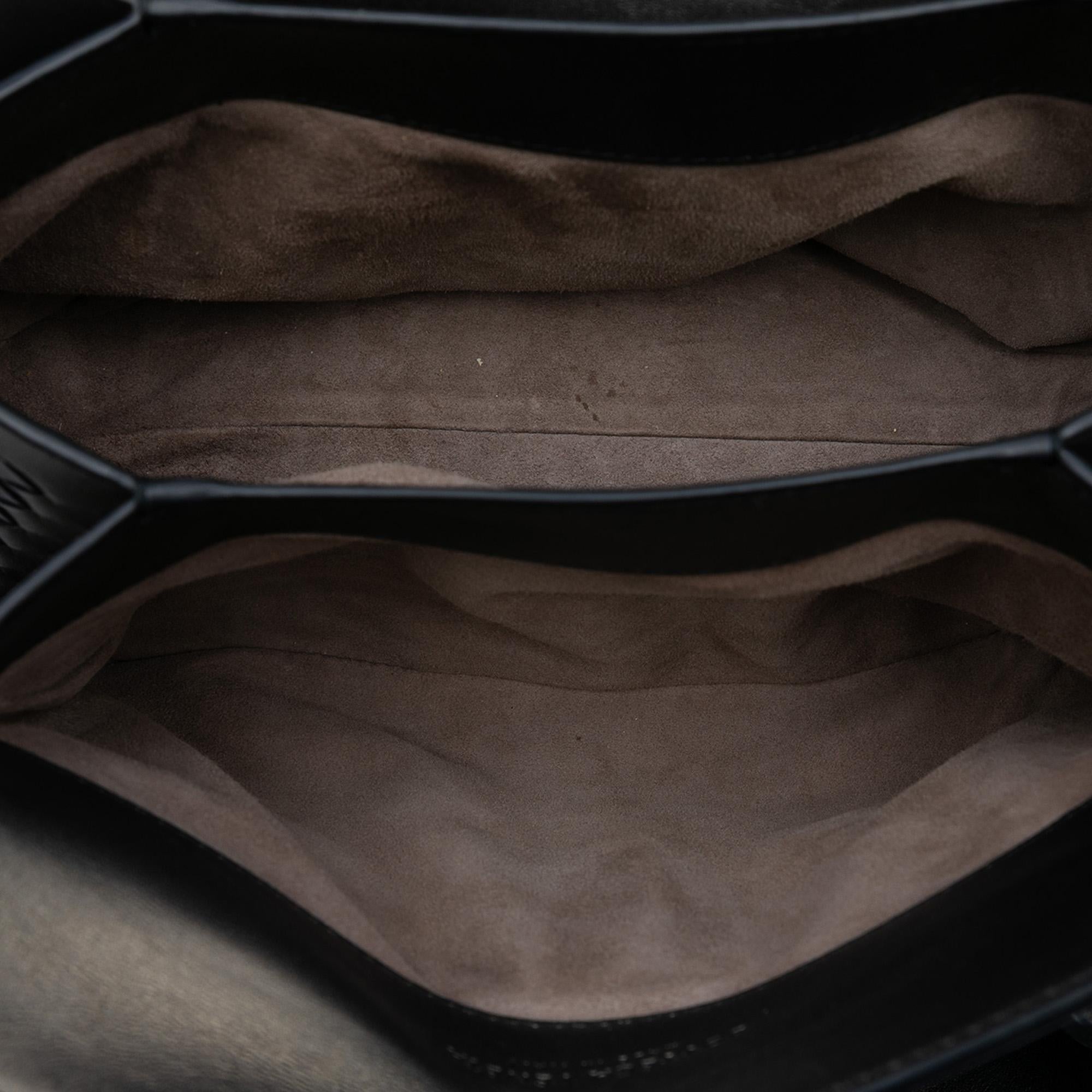 Bottega Veneta Small Intrecciato Trimmed Metallic Nappa Grommet Piazza Satchel