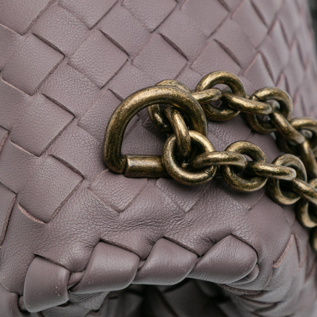 Bottega Veneta Small Nappa Intrecciato Embroidered Olimpia Shoulder Bag