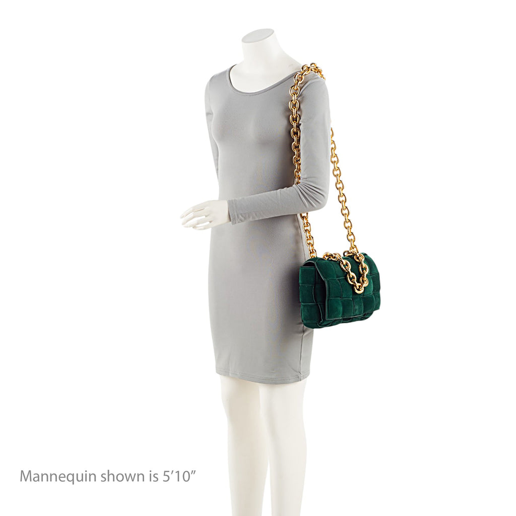 Bottega Veneta Suede Cassette Chain Maxi Shoulder Bag