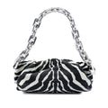 Bottega Veneta Textured Nappa Zebra Print Chain Pouch