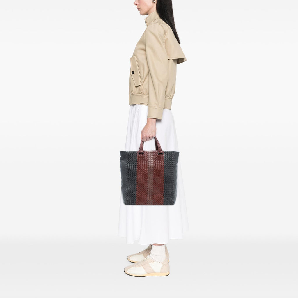 Bottega Veneta Tricolor Nappa Intrecciato Convertible Tote