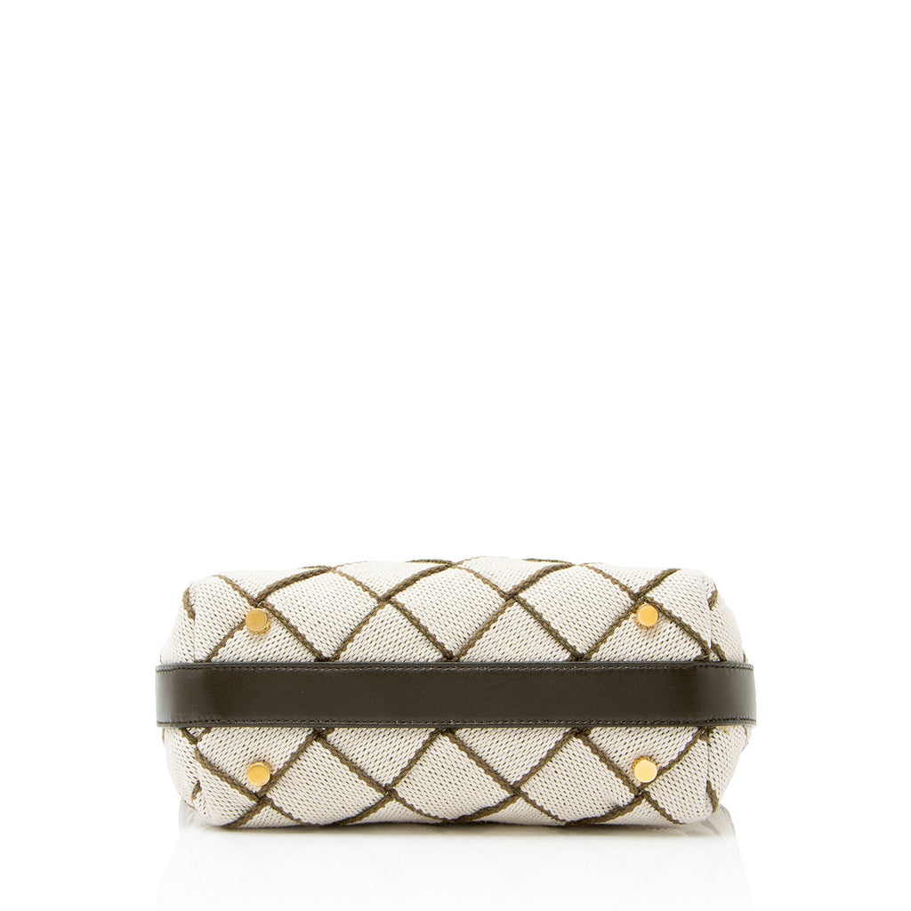 Bottega Veneta Woven Canvas Wallace Mini Shoulder Bag