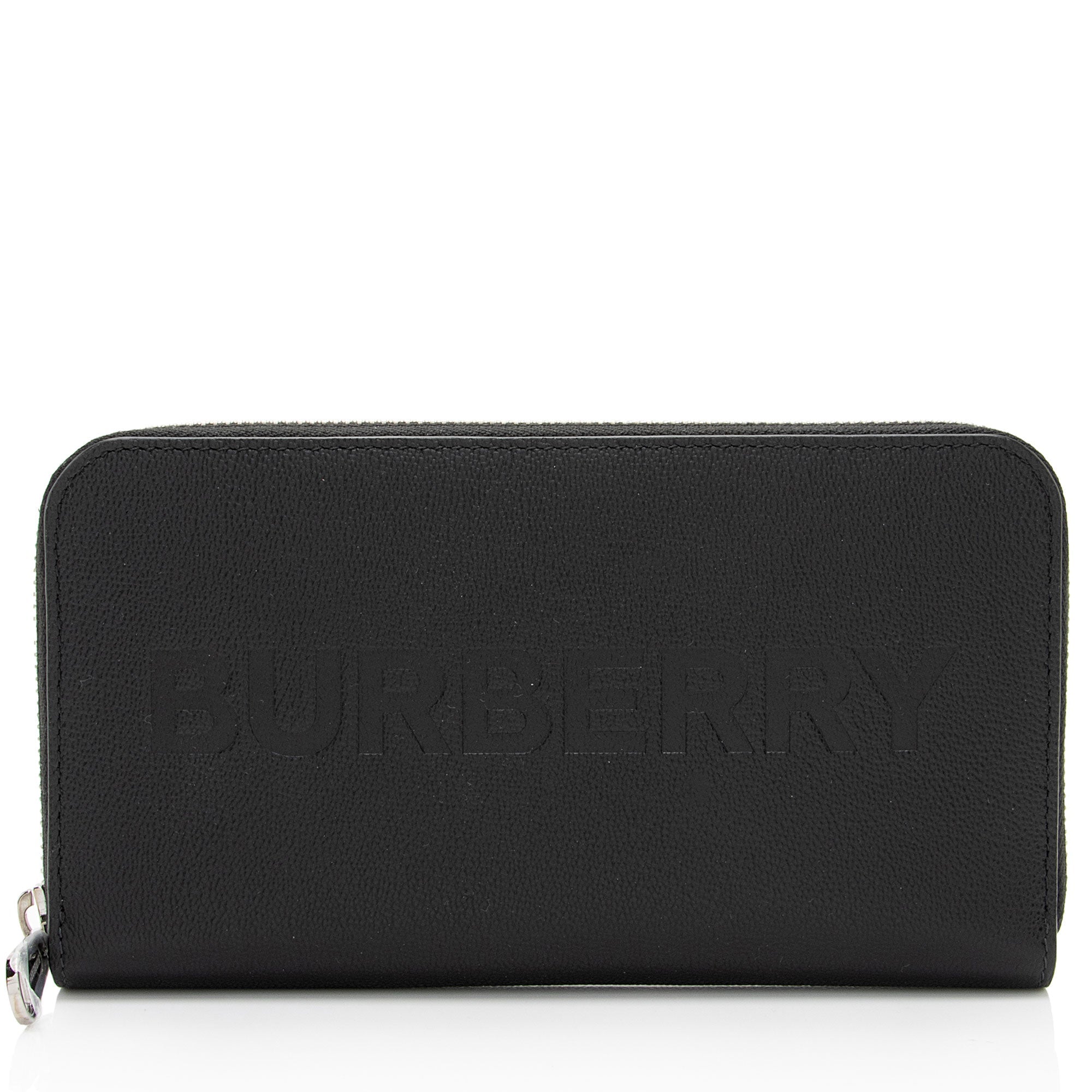 Burberry Calfskin Embossed Logo Elmore Zip Around Wallet (SHF-s1Fg80)