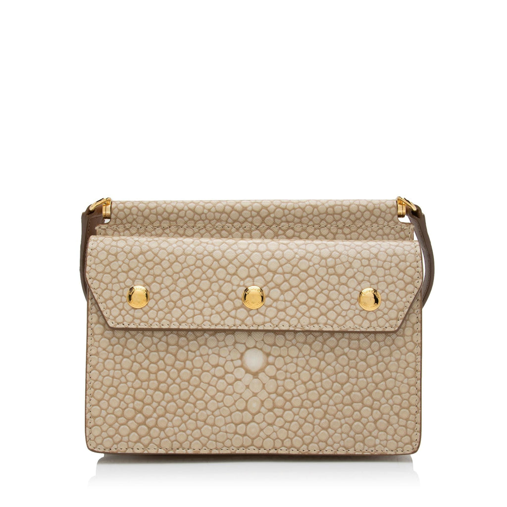 Burberry Calfskin Faux Leather Stingray Print Title Mini Shoulder Bag
