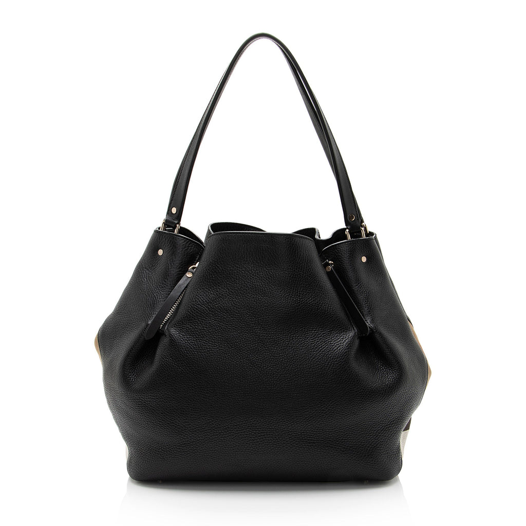 Burberry Calfskin House Check Maidstone Medium Shoulder Bag