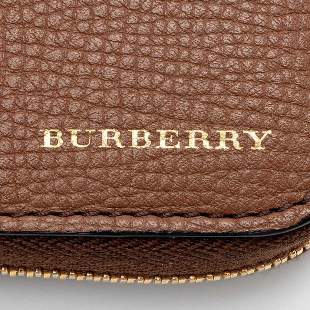 Burberry Calfskin House Check Renfrew Zip Around Wallet