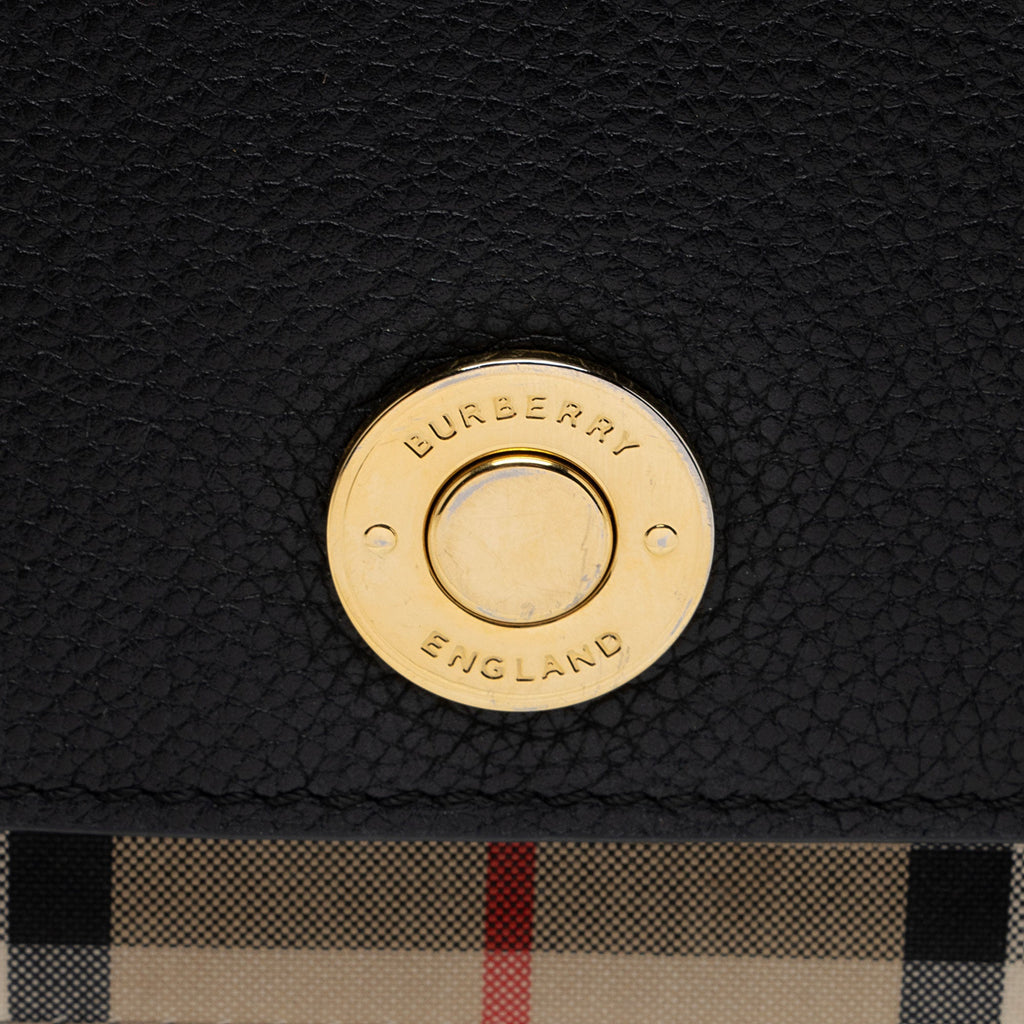 Burberry Calfskin Vintage Check Note Bag (SHF-rIhqrR)