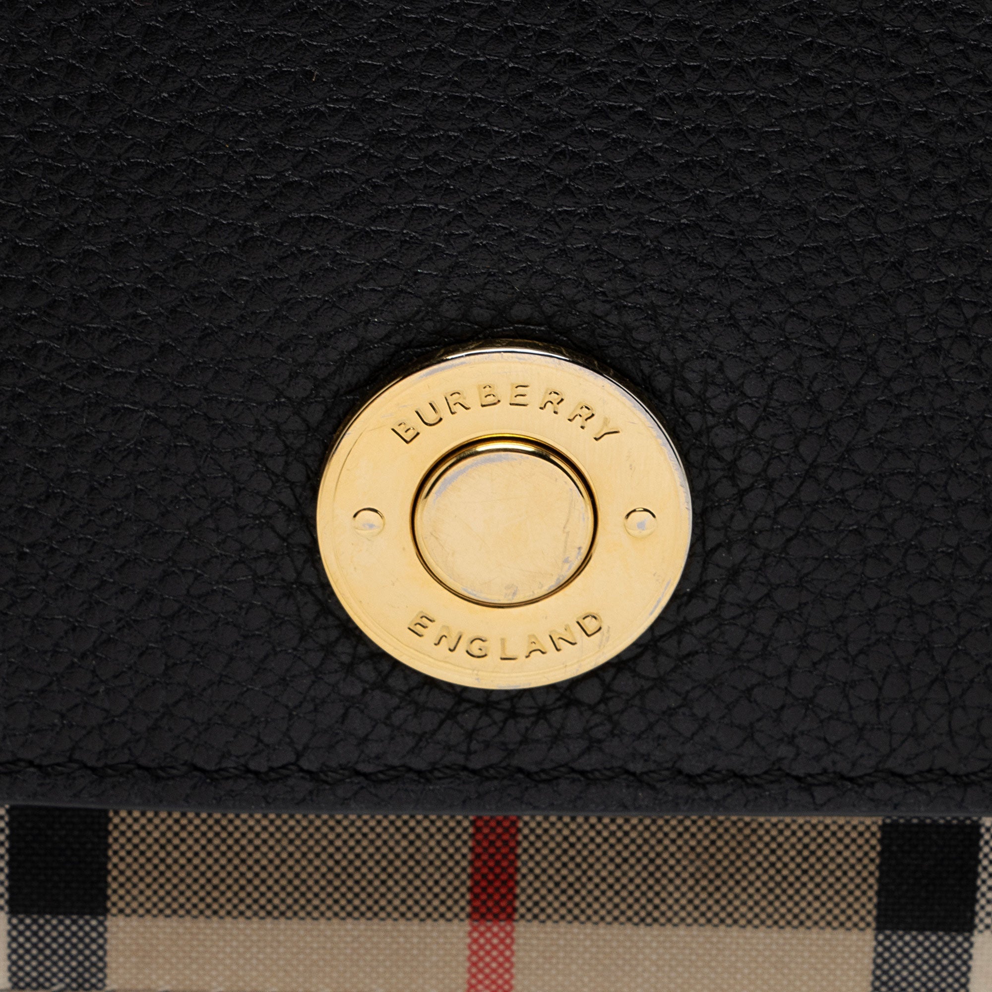 Burberry Calfskin Vintage Check Note Bag (SHF-rIhqrR)