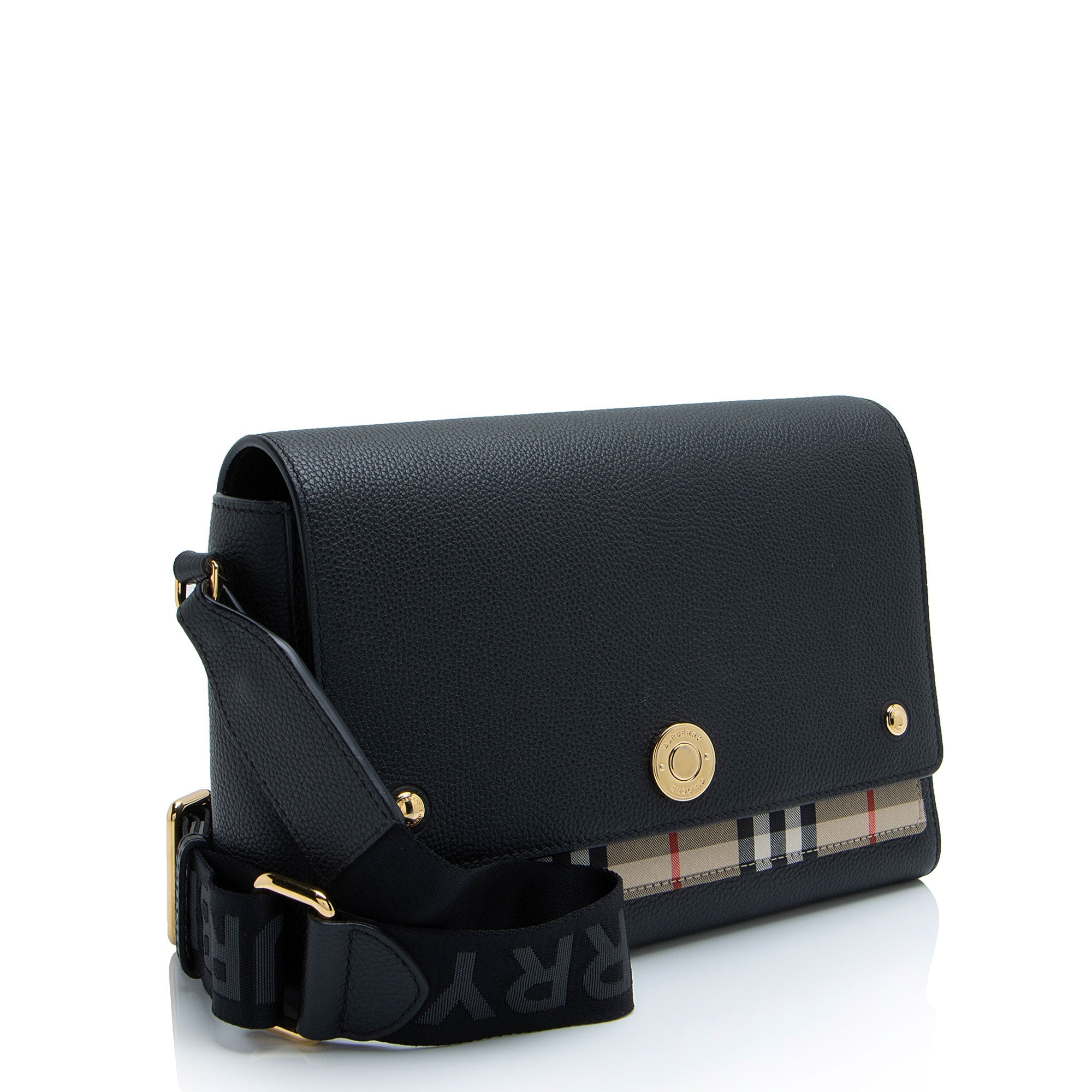 Burberry Calfskin Vintage Check Note Bag (SHF-KWAf0f)