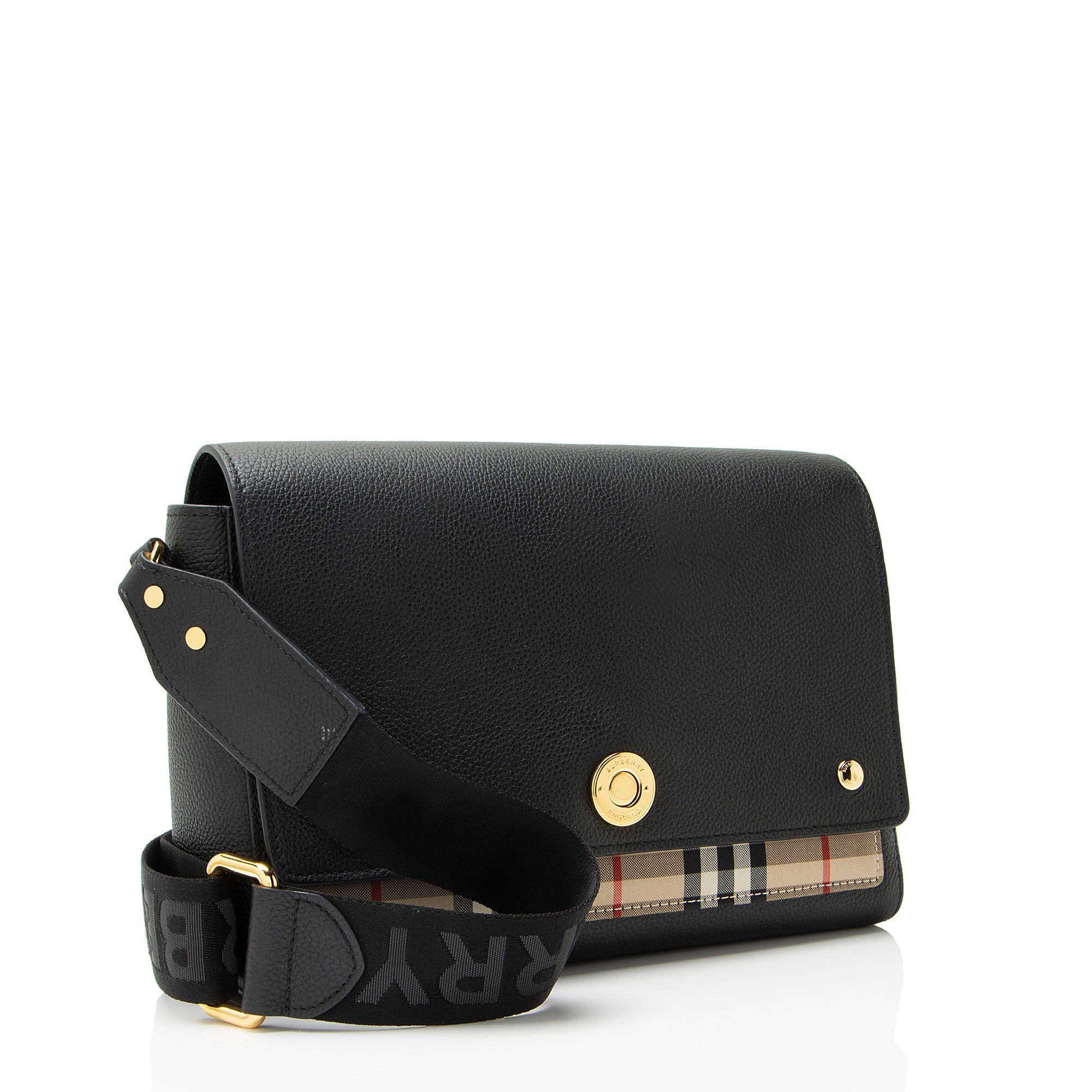 Burberry Calfskin Vintage Check Note Bag