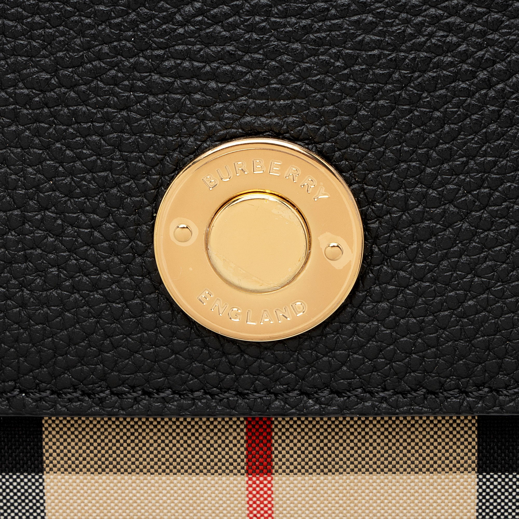 Burberry Calfskin Vintage Check Note Bag