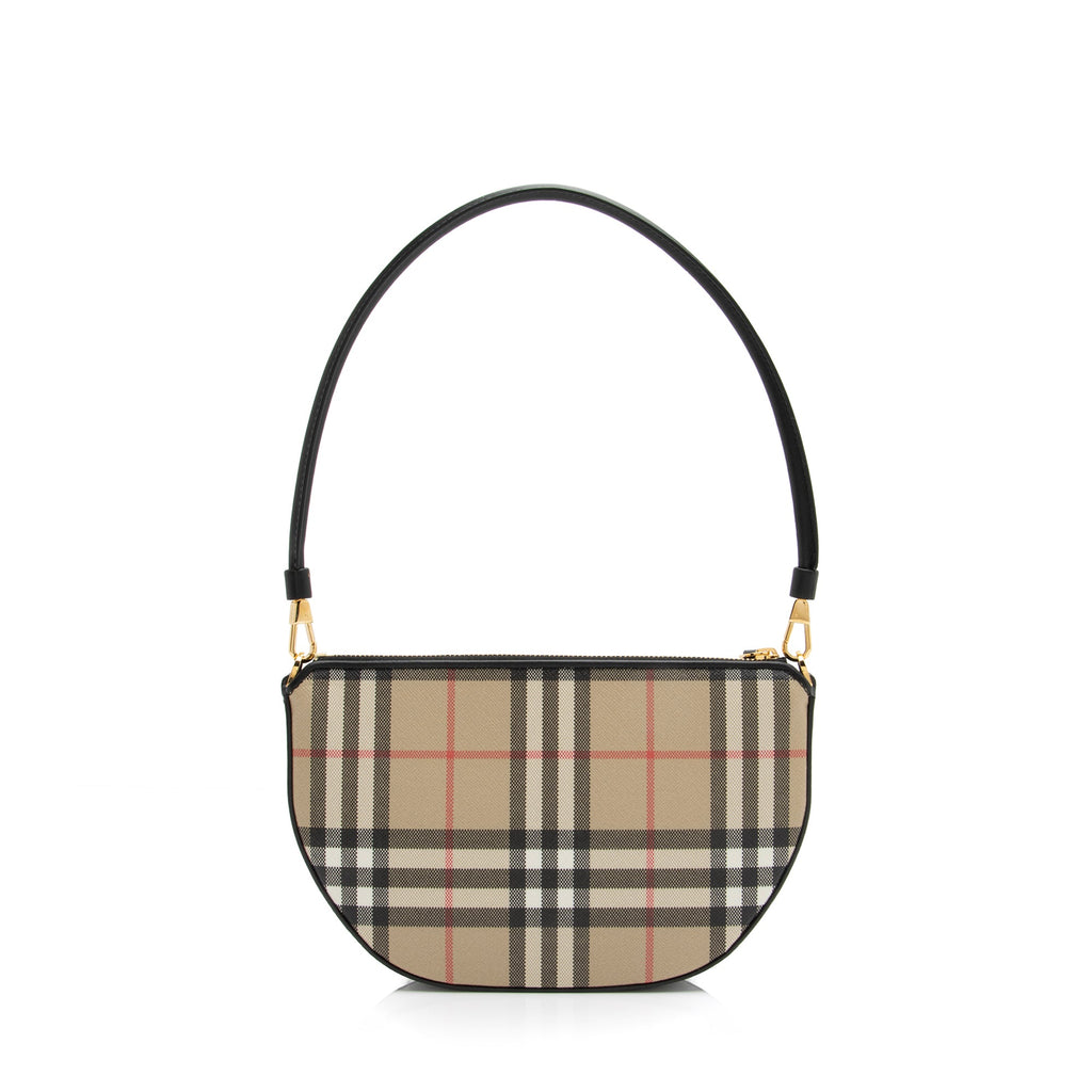 Burberry Calfskin Vintage Check Olympia Pouch (SHF-23490)