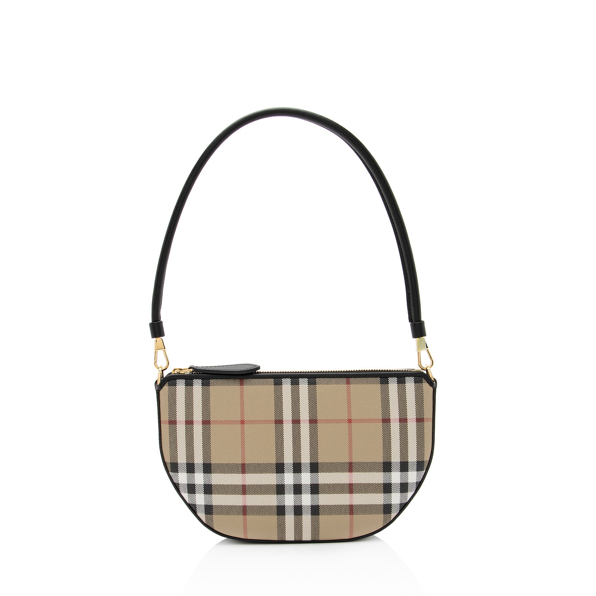 Burberry Calfskin Vintage Check Olympia Pouch (SHF-PuMRdV)